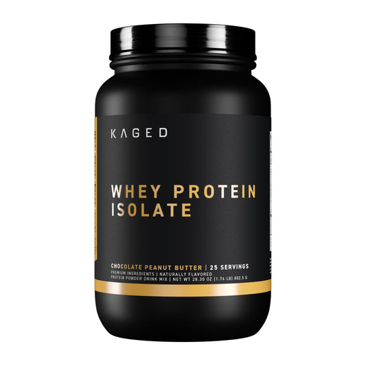 Kaged Whey Protein Isolate Powder, PB Chocolate, 100% Pure Low Lactose Whey, Post Workout Recovery Drink, Support Muscle-Building, 25g per Serving, Amazing Taste, Easy Mix for Shake, 25 Serving