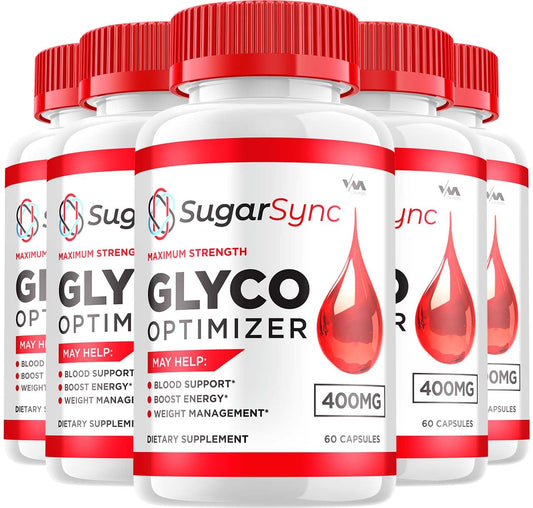 (5 Pack) SugarSync Glycogen - Sugar Sync Capsule Cleaner, Sugar Sync Pills, Advanced Formula for Overall Wellness, SugarSync Reviews, 300 Capsules