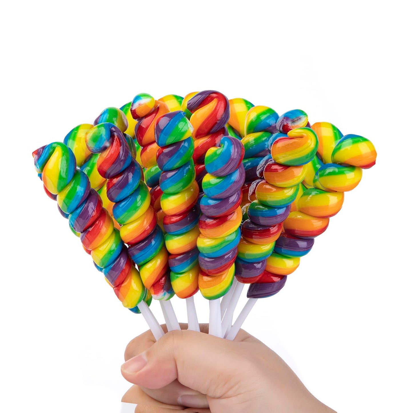 Rainbow Twist Lollipops Individually Wrapped Bulk Twisty Lollipop Kids Lollipops Candy for Birthday Party Mixed Fruit Flavor 15 Pack  Big Size