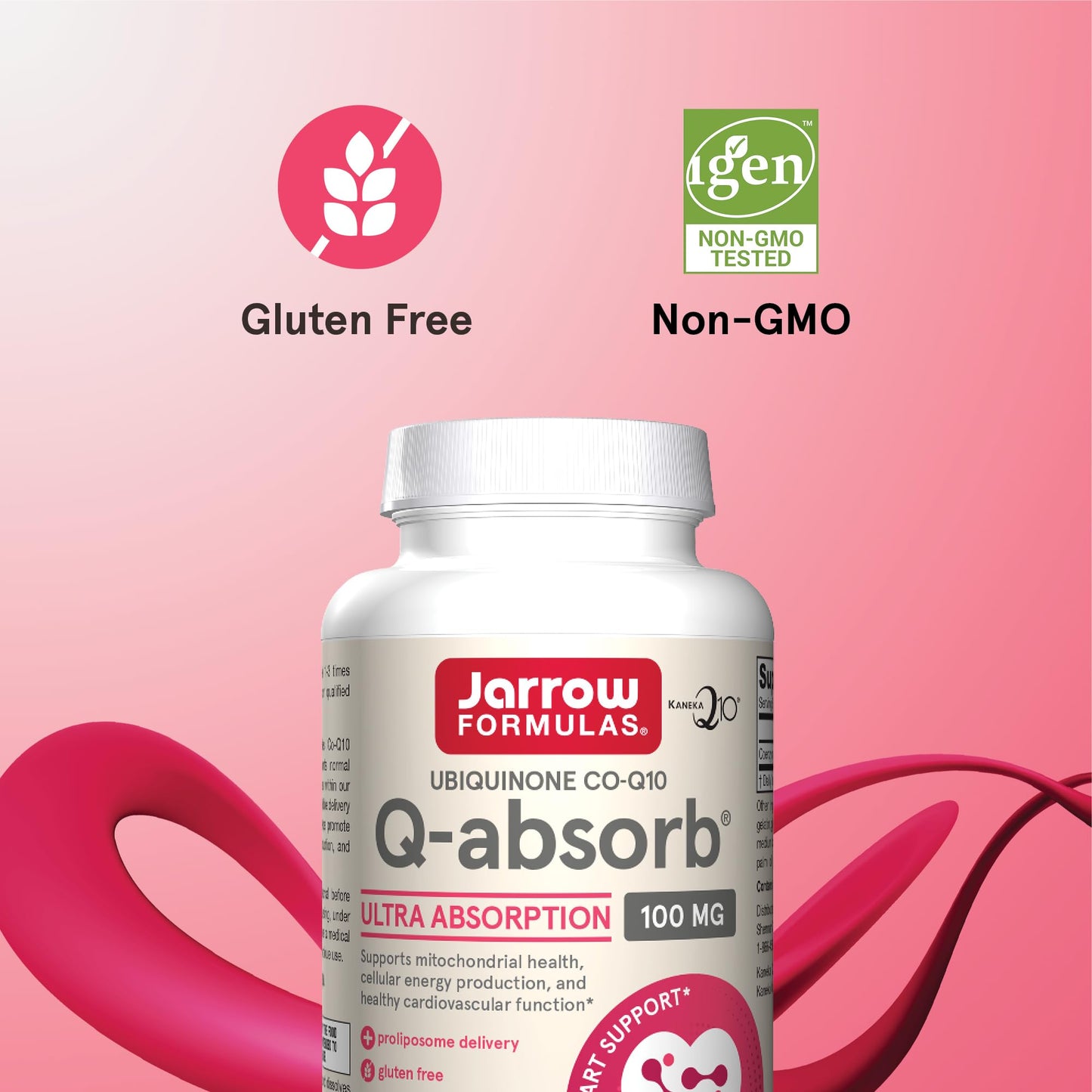 Jarrow Formulas Q-absorb Co-Q10 100 mg, Dietary Supplement, Antioxidant Support for Mitochondrial Health, Cellular Energy Production and Cardiovascular Health, 120 Softgels, 120 Day Supply