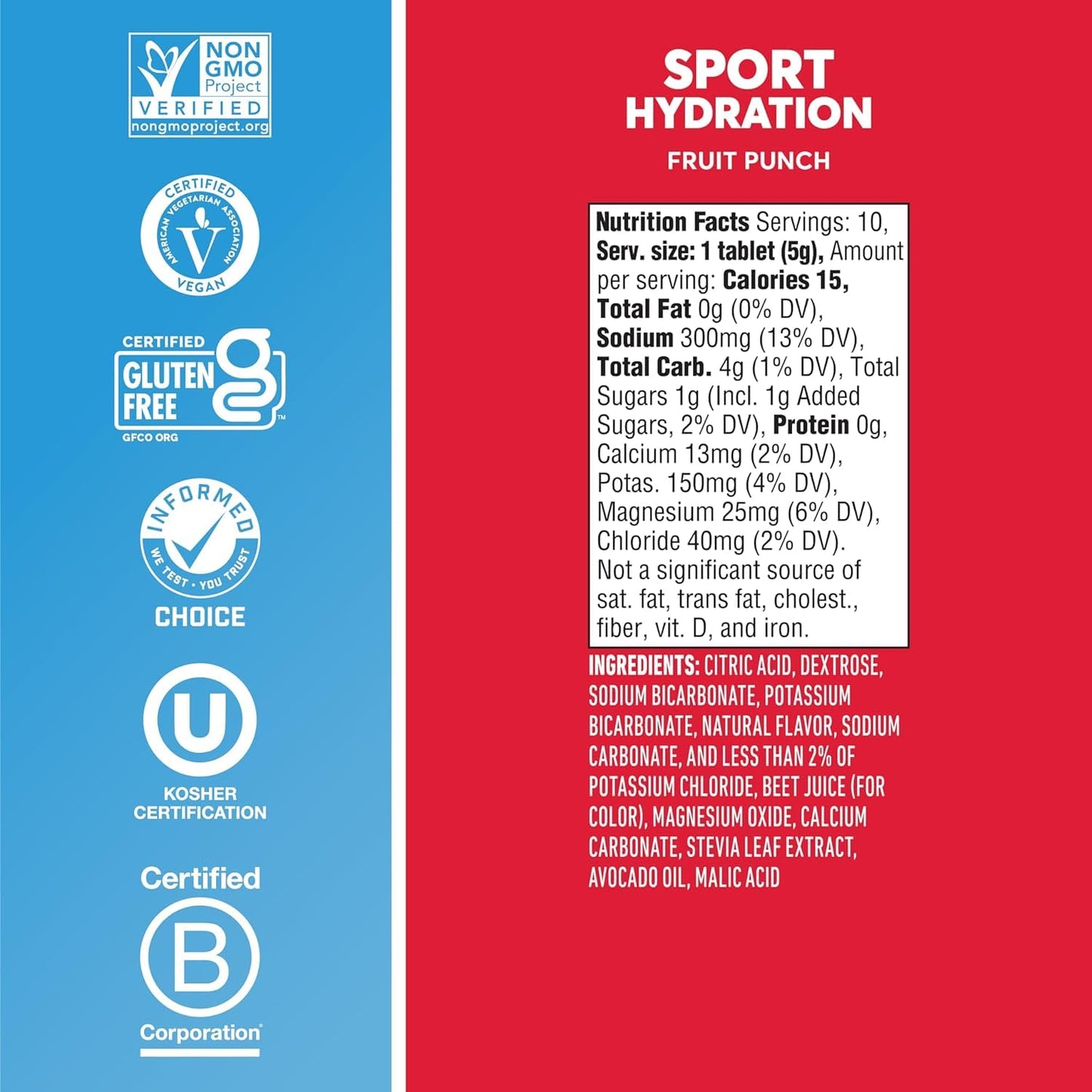 nuun Hydration Fruit Punch Electrolyte Enhanced Drink Tablets (4-Pack of 10)