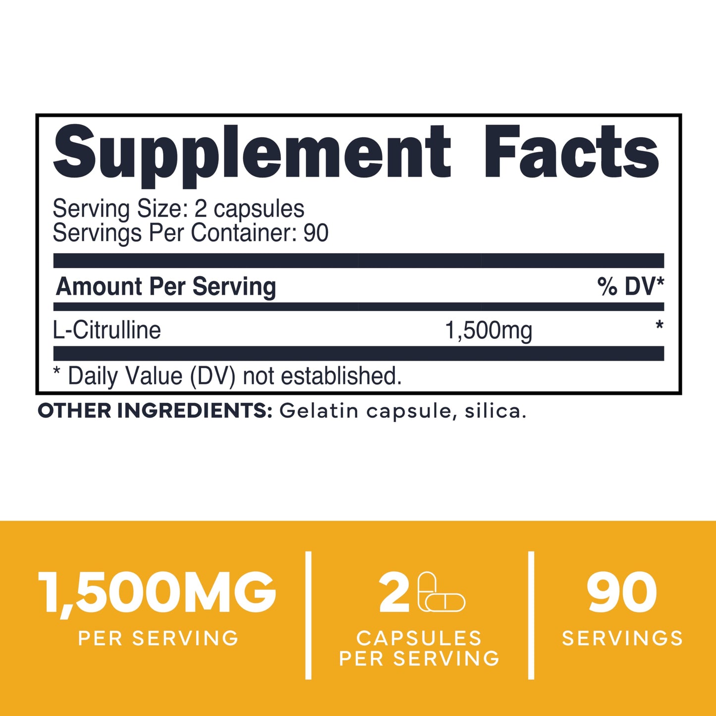 Type Zero L-Citrulline Capsules (180 Capsules) (1500 mg per Serving) - GMO-Free
