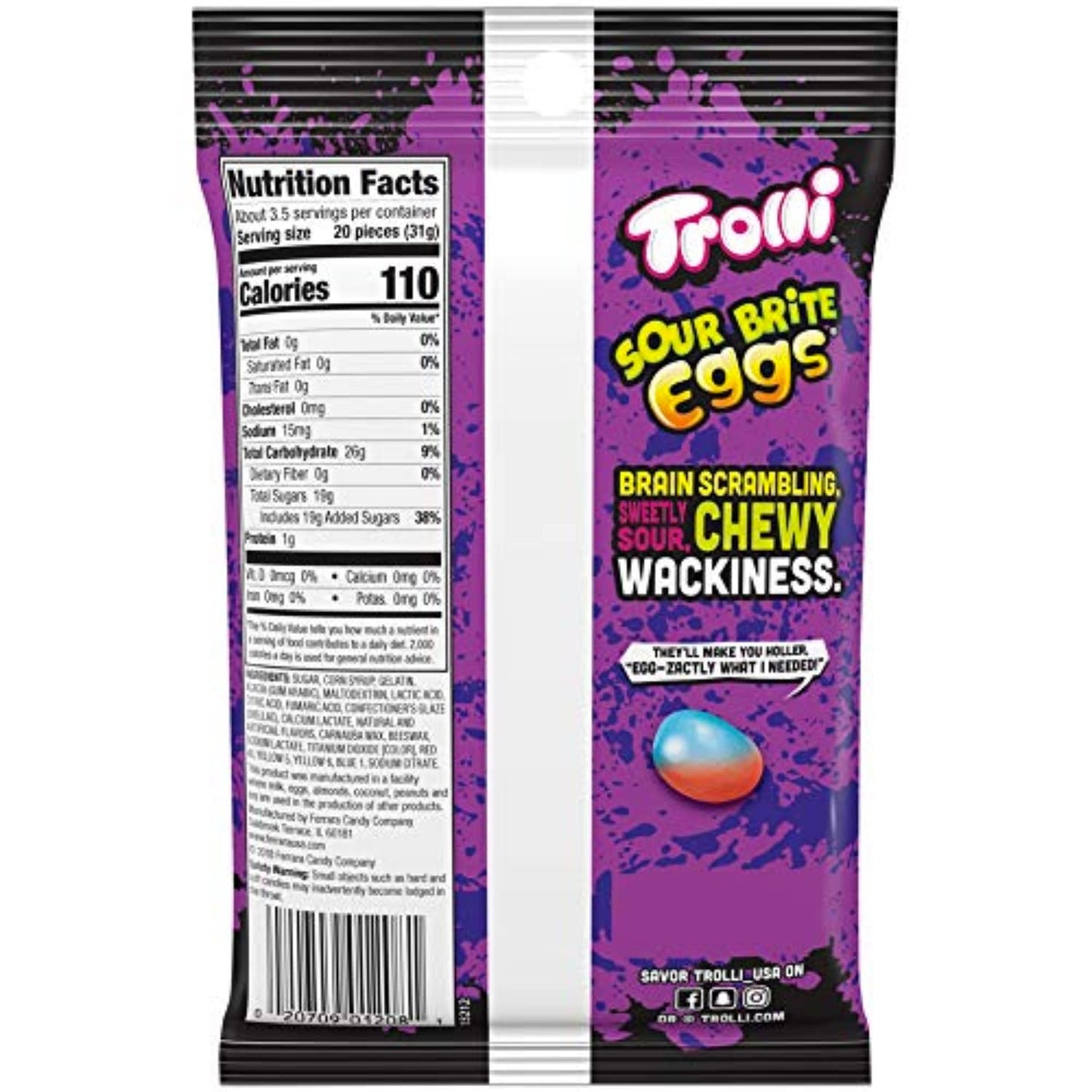 Sour Brite Eggs Chewy Gummy with Candy Shell Unique Novelty Jelly Beans Bulk Candies for Easter and Parties Pack of 3 4 Ounces Sour Brite Eggs