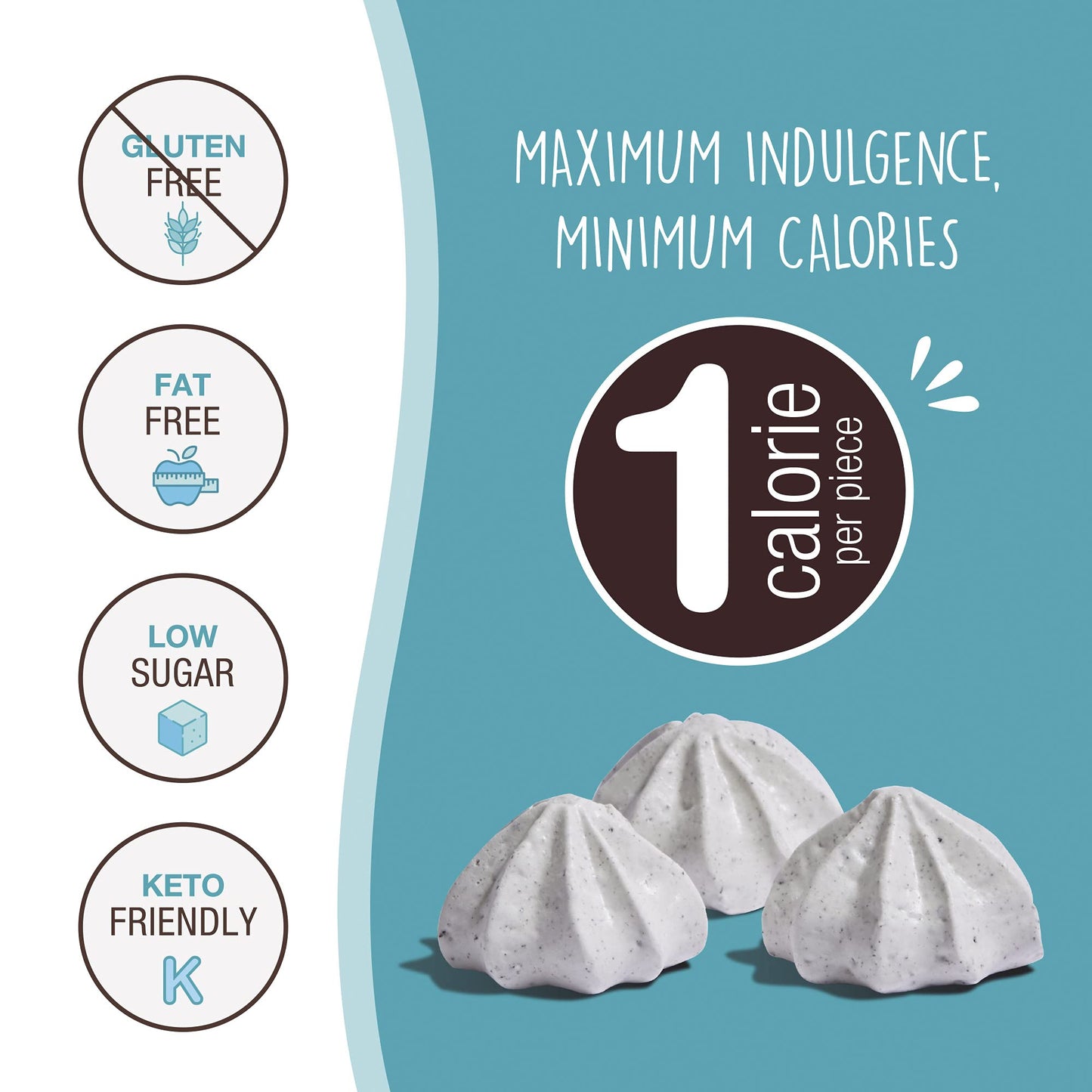 Dont Worry Meringue Cookies Keto Friendly  Strawberry  Vanilla  4 Pack  Only 1 Calorie per piece  Healthy Candy Gluten Free Snacks Low Carb Low Sugar Low Calories