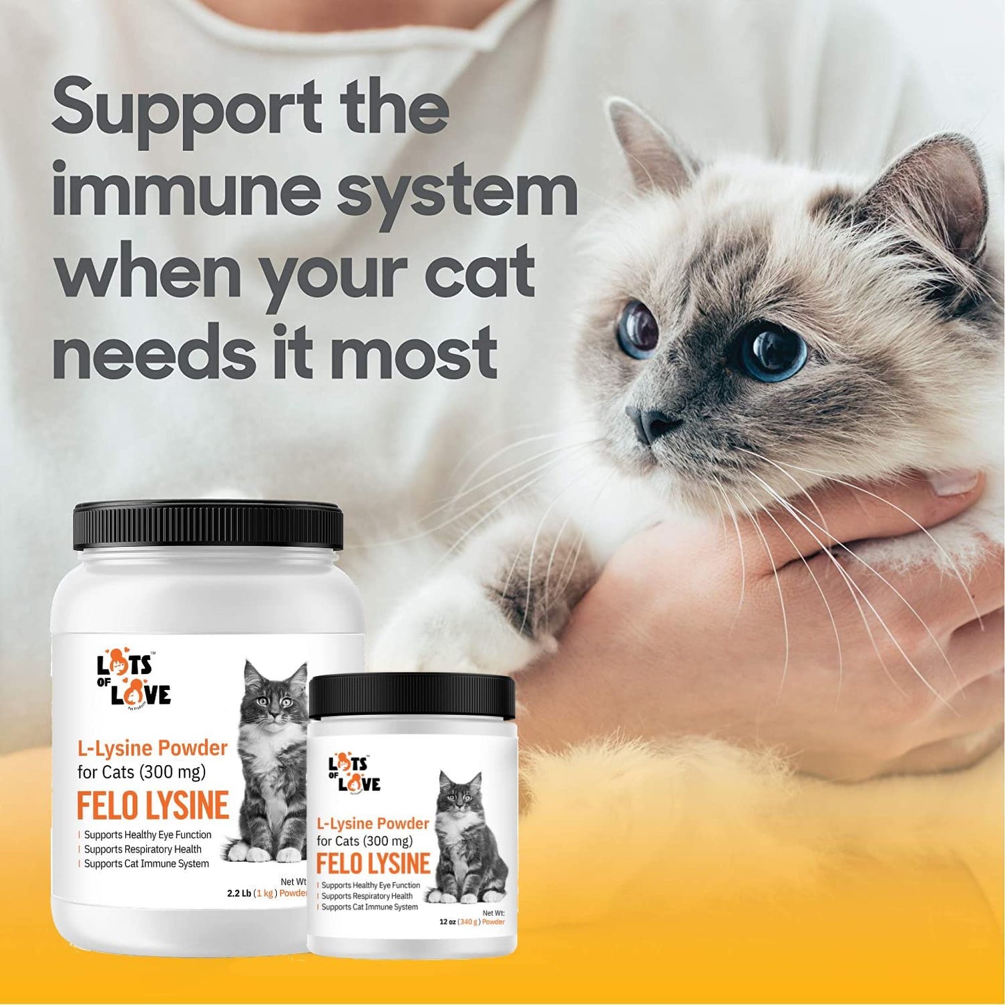 FELO LYSINE - L-Lysine Powder for Cats 300 mg (Thomas Pet Earlier), 12 oz