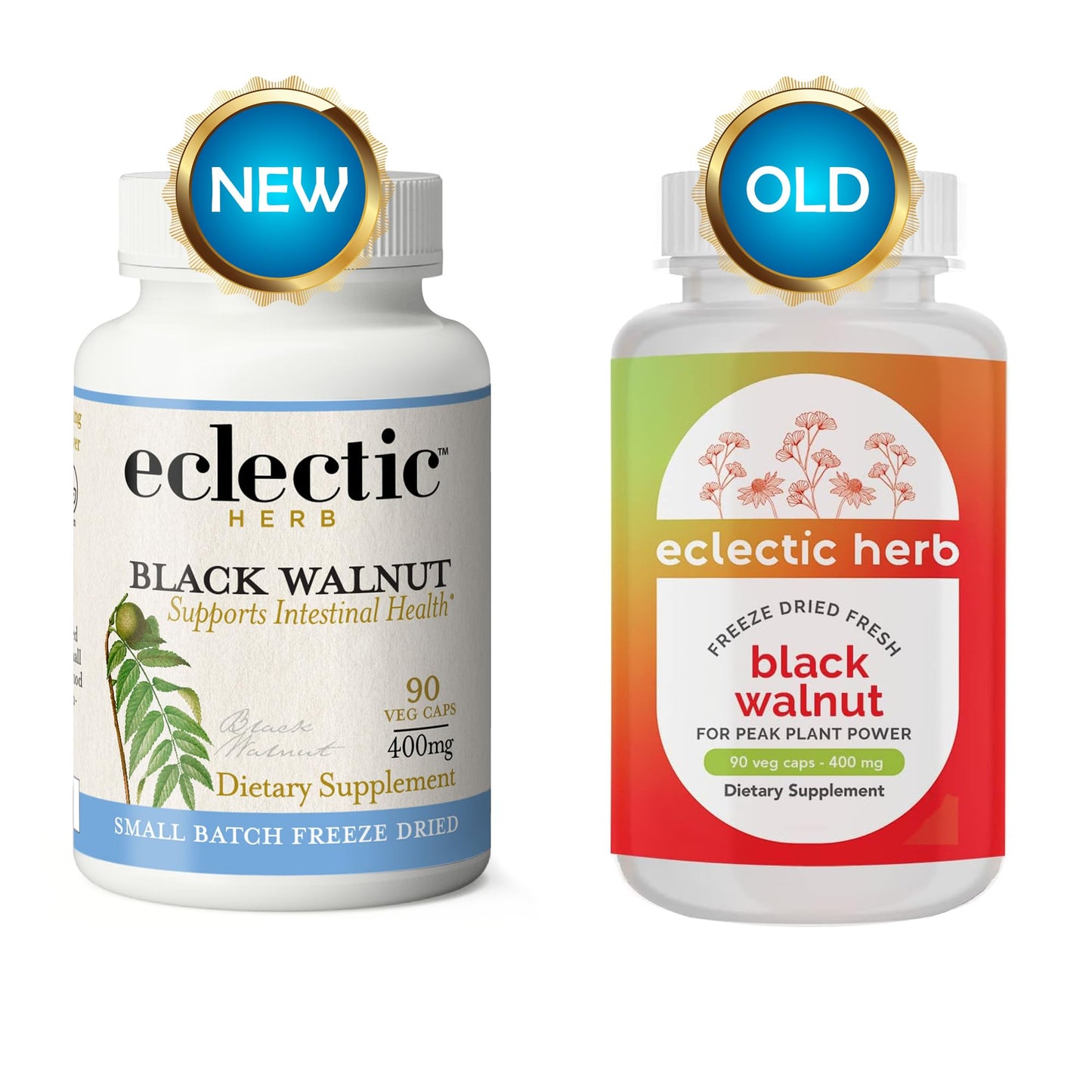Eclectic Institute Raw Fresh Freeze-Dried Non-GMO Black Walnut | Intestinal Support, Detox & Cleanse | 90 CT (400 mg)