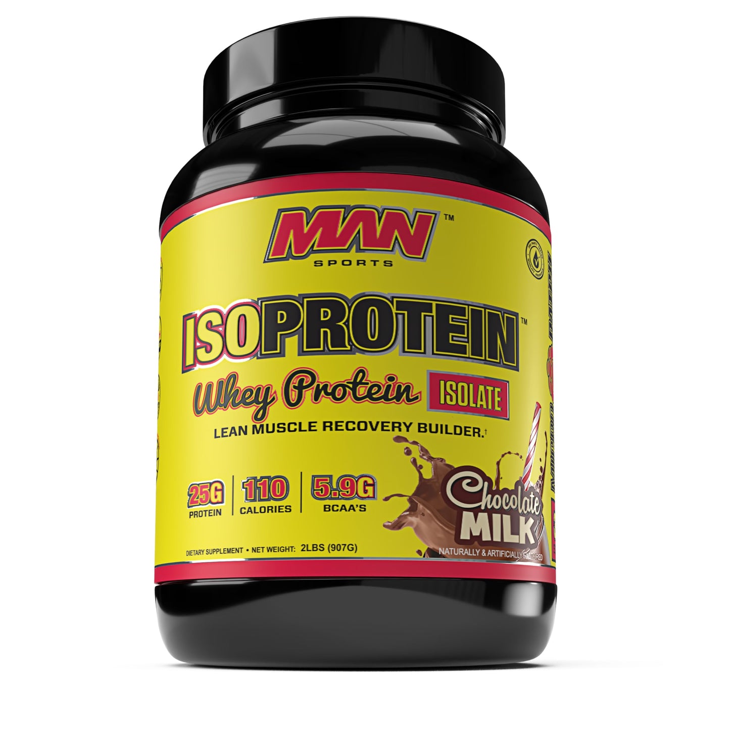 MAN Sports ISO-Protein 100% Pure Whey Protein Isolate Powder, Chocolate Milk, 2 Pounds