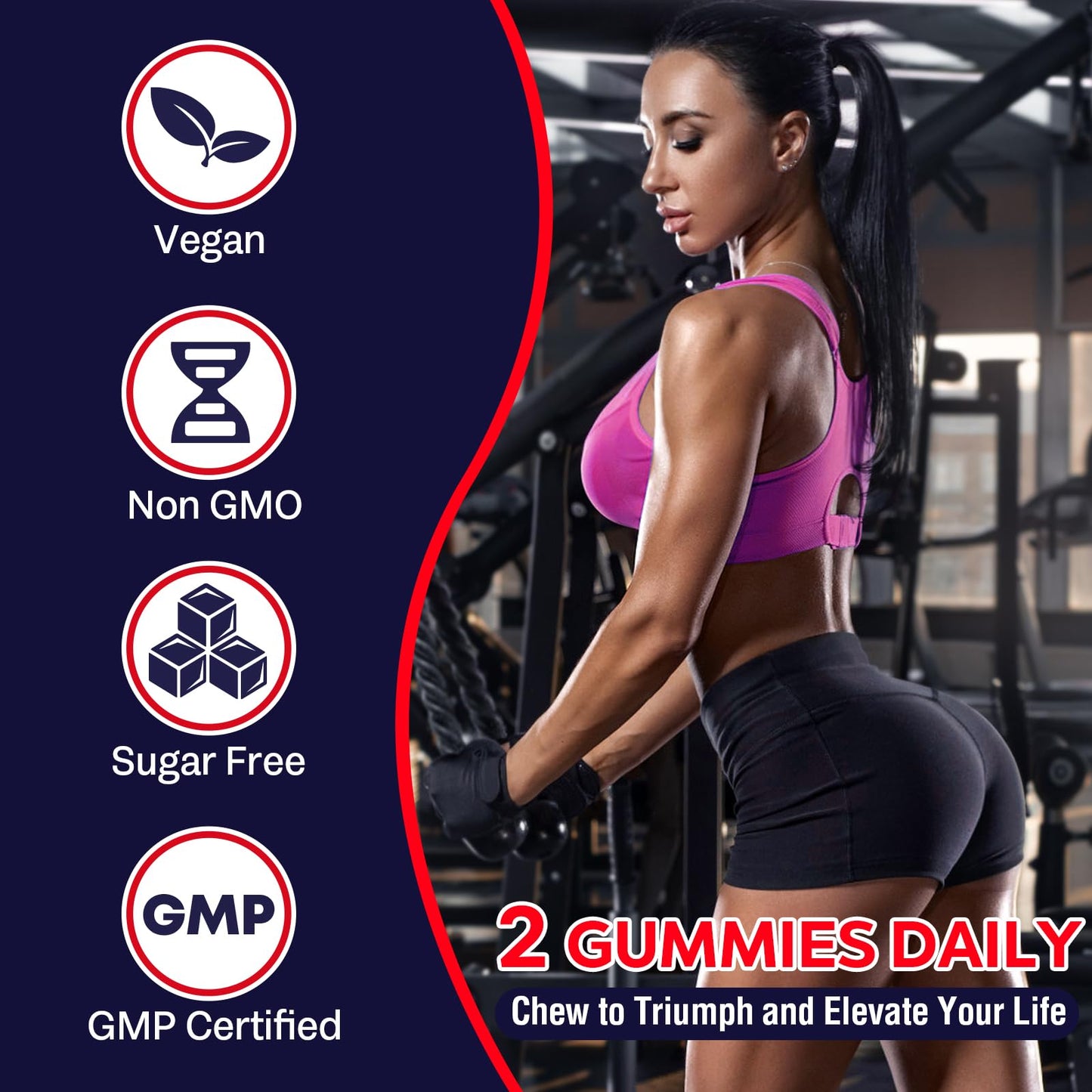 Creatine Monohydrate Gummies for Women & Men, Taurine & B6, Chewable Creatina Pre Workout Gummies for Max Strength & Muscle Growth, Energy, Endurance, Creatine for Men & Women - 2 Packs