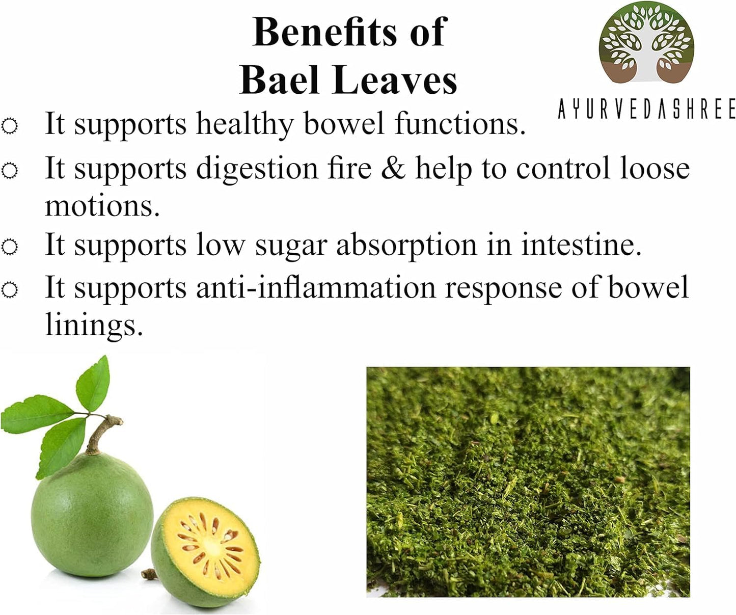 AYURVEDASHREE Bilva Powder - Bael Leaves Powder - Aegle marmelos -50 Gm - Supports Proper Function of The Bowels