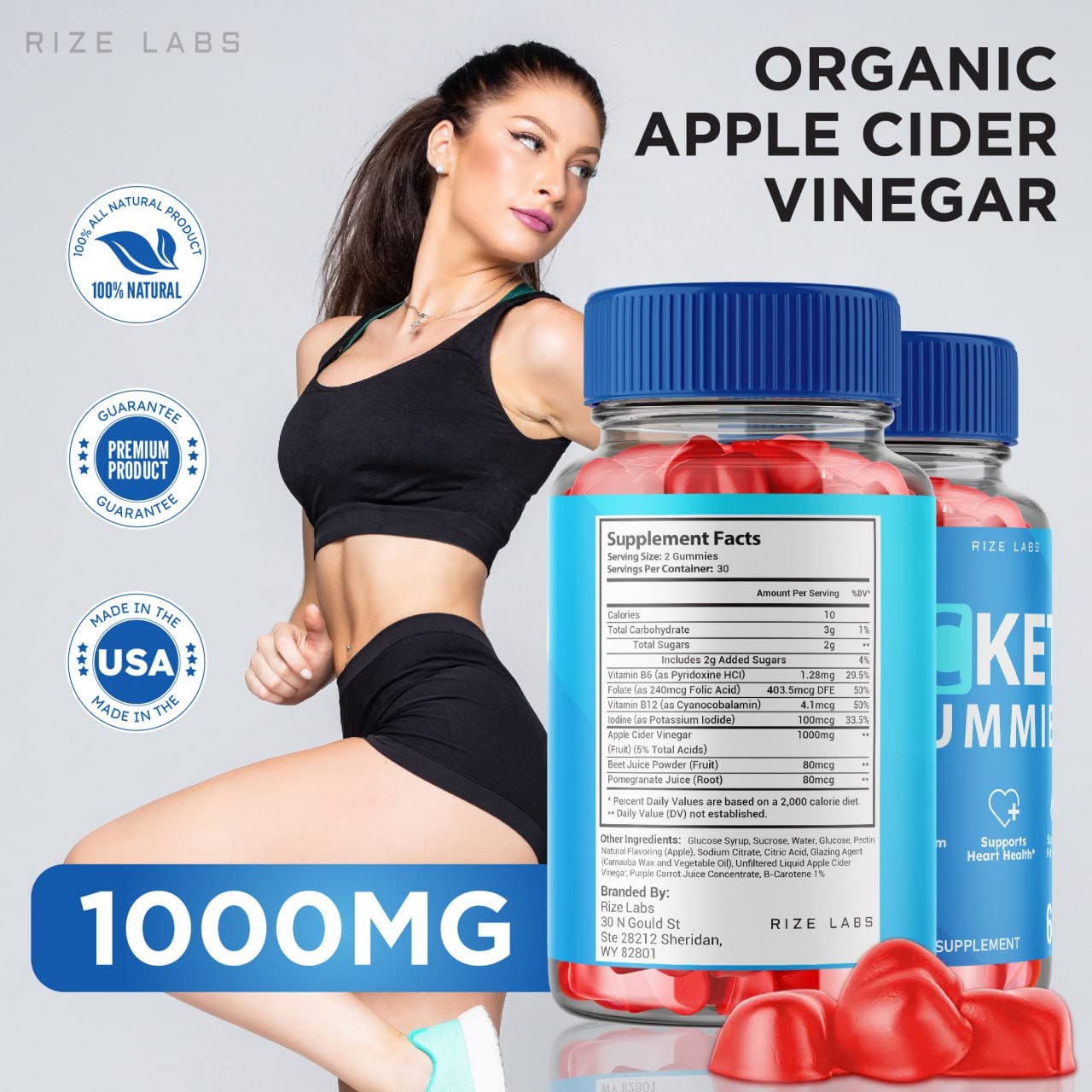 rize labs - AC Keto Gummies for Advanced Weight Loss Support Max Strength Formula Keto+ACV Energy 1000MG Gummy (180 Gummies)
