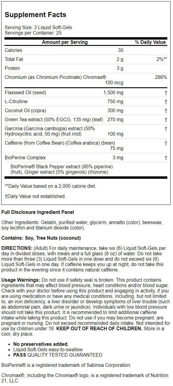 Irwin Naturals Dual-Action Fat Burner RED - 75 Liquid Soft-Gels - Powerful Thermogenic with Nitric Oxide Booster - 25 Total Servings