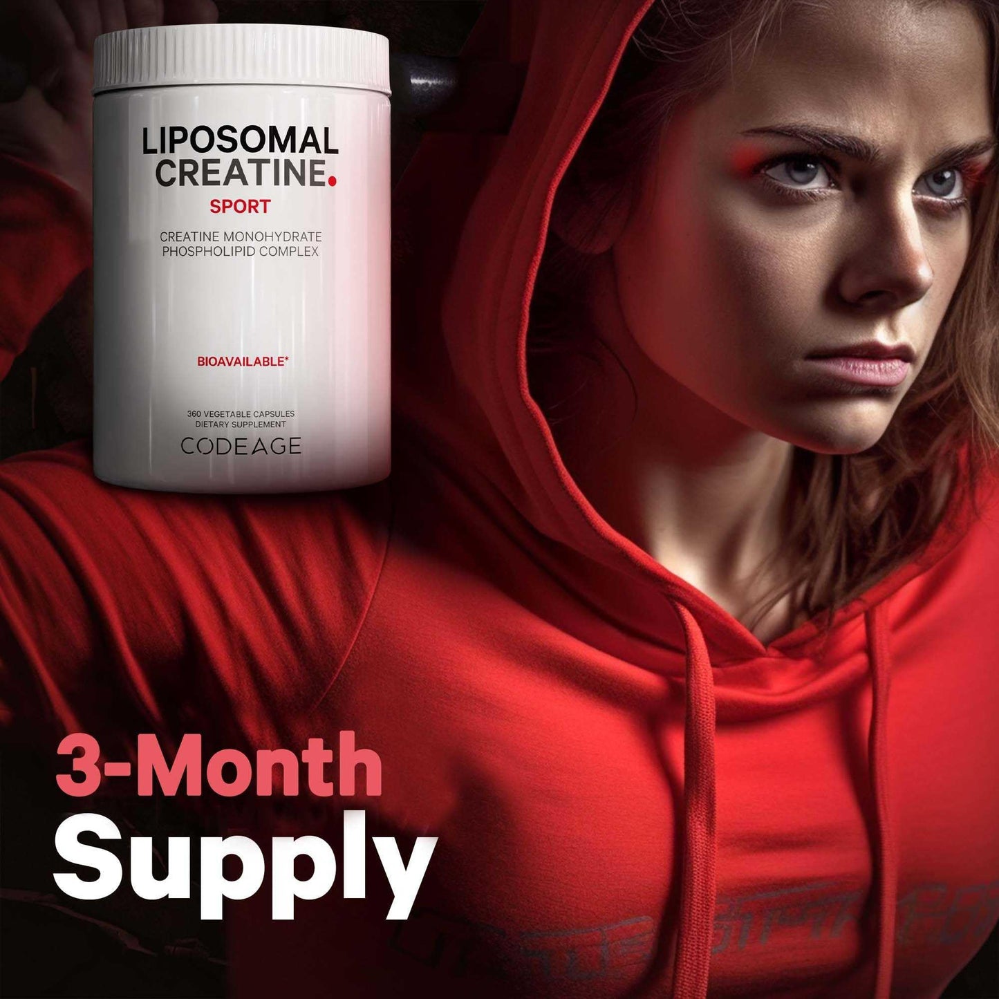 Codeage Liposomal Creatine Monohydrate Supplement, Pure Creatine 3000mg - 3 Months Supply, Micronized Creatine Powder, Creatinine Muscles Sports Nutrition and Athletes, Non-GMO - 360 Capsules