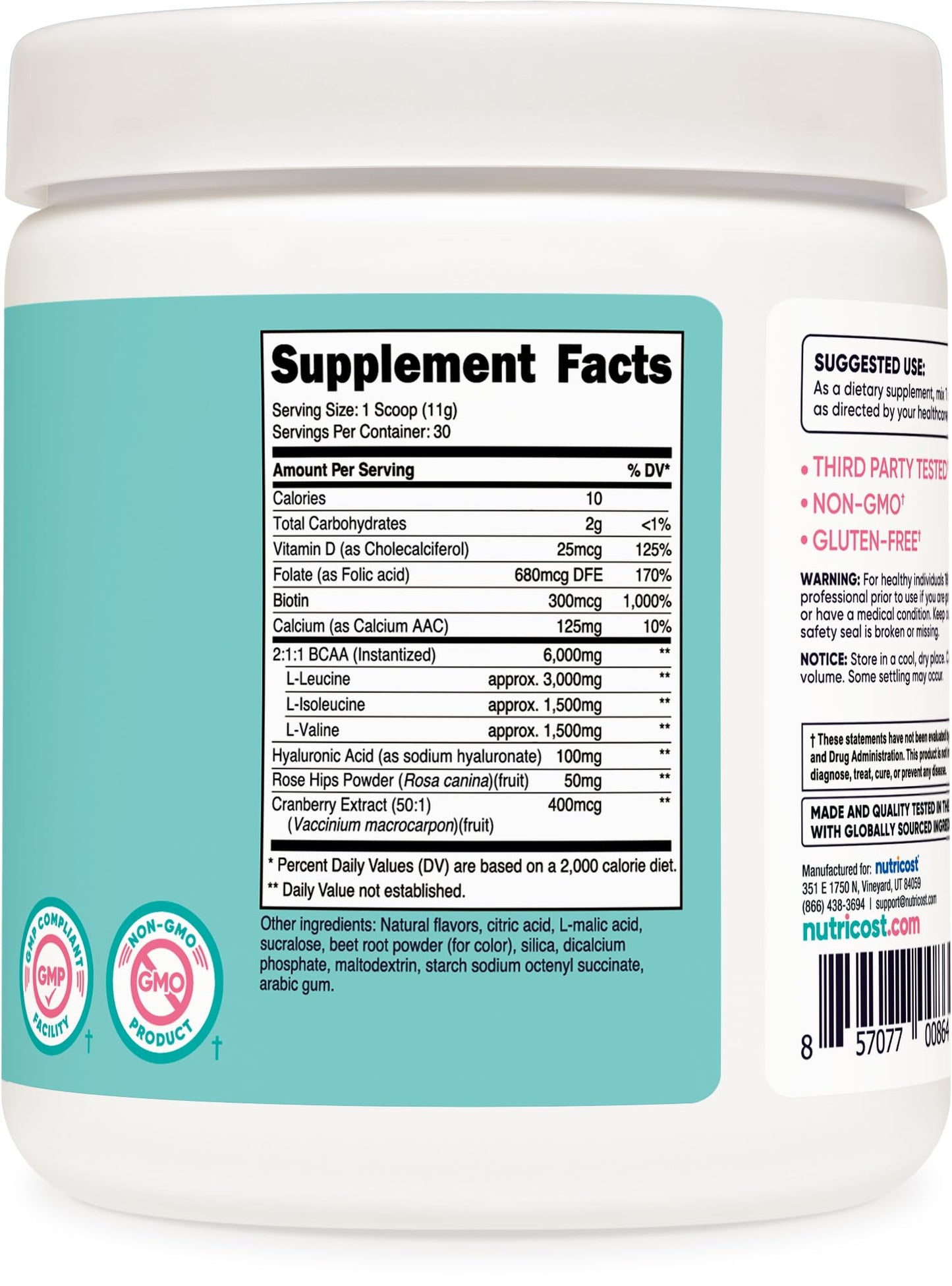 Nutricost BCAA for Women (Strawberry Lemonade, 30 Servings) - Formulated Specifically for Women - Non-GMO and Gluten-Free