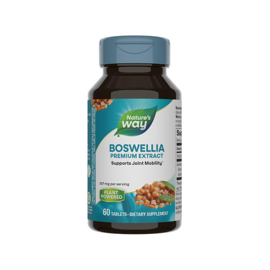 Nature's Way Boswellia Premium Extract, Supports Joint Mobility*, 307 mg Boswellia serrata Extract per Serving, Frankincense Supplement, Gluten Free & Vegan - 60 Tablets (Packaging May Vary)