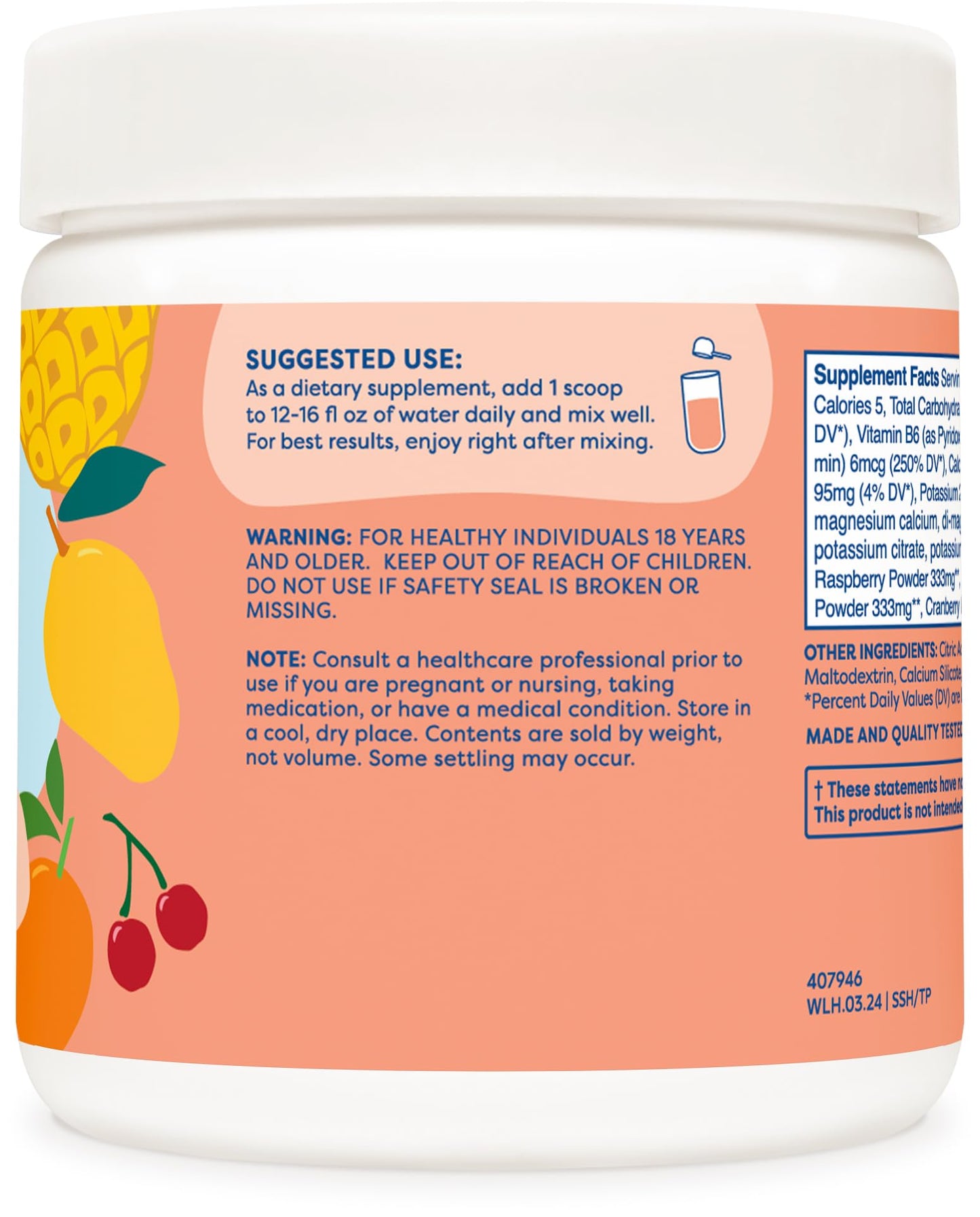 Wellah Splish Splash Hydration Electrolyte Drink Mix (Tropical Punch Flavored, 30 Servings)