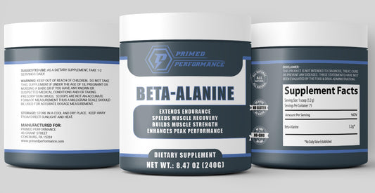 Primed Performance Beta-Alanine Powder - Supplement for Muscle Recovery, Muscle Strength & Endurance (240 Grams)