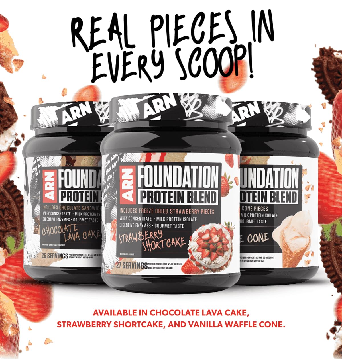 Arms Race Nutrition | ARN | Foundation Protein Blend (2 Pounds, Vanilla Waffle Cone)