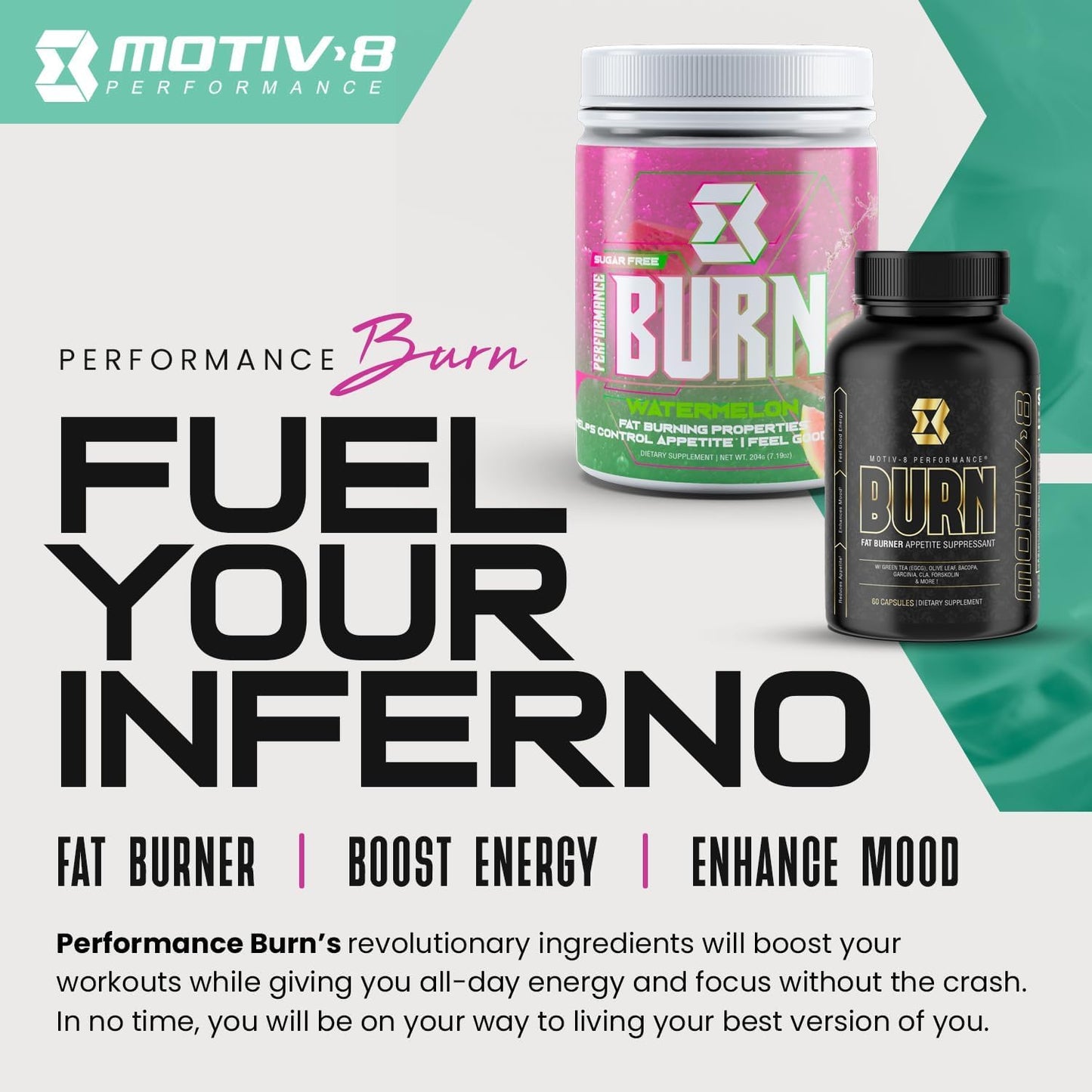 Motiv-8 Pre-Workout Peformance, Sugar Free Pre-Workout, Boost Energy and Focus, Improve Workouts, Enhances Mood (30 Servings, Mixed Berries)