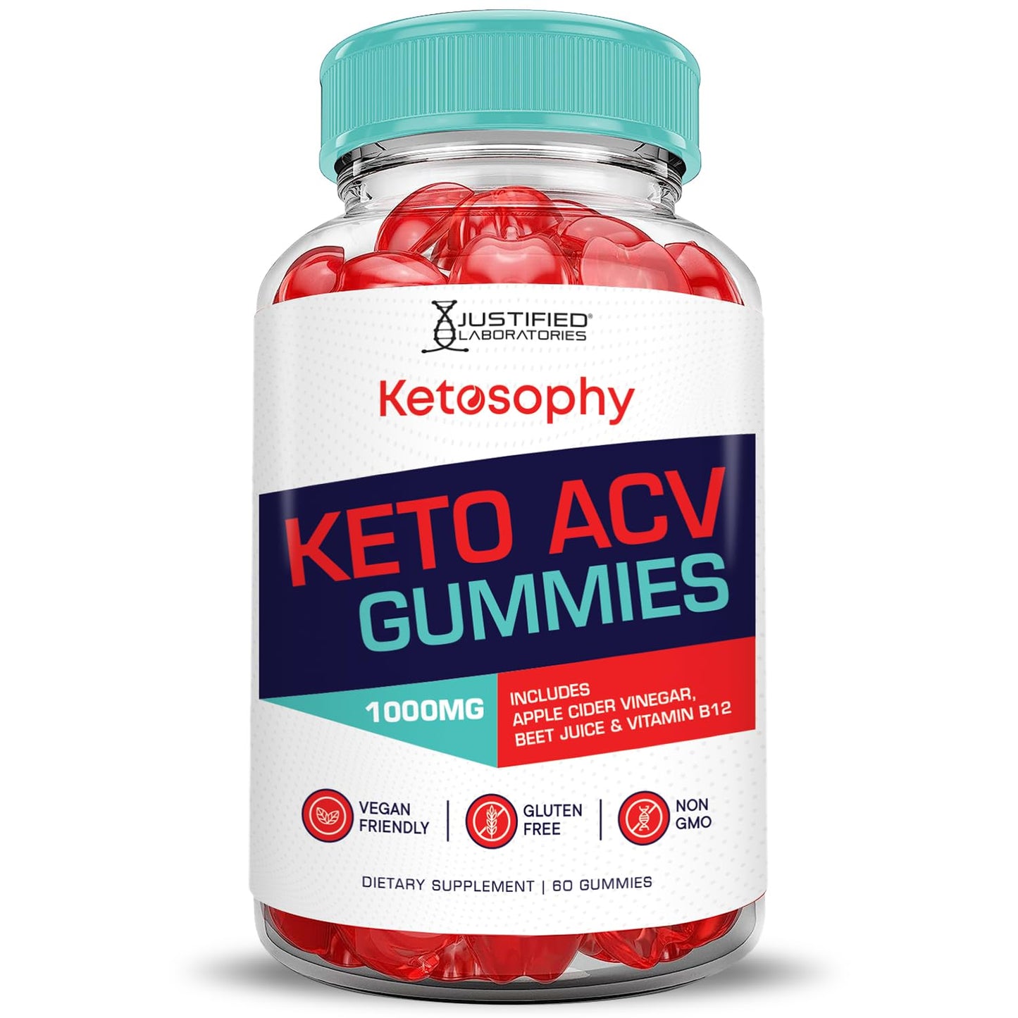 (2 Pack) Ketosophy Keto ACV Gummies Advanced Formula 1000MG Ketosophy Keto Gummies Apple Cider Vinegar Formulated with Pomegranate Beet Juice Powder B12 Vegan Non GMO 120 Gummys