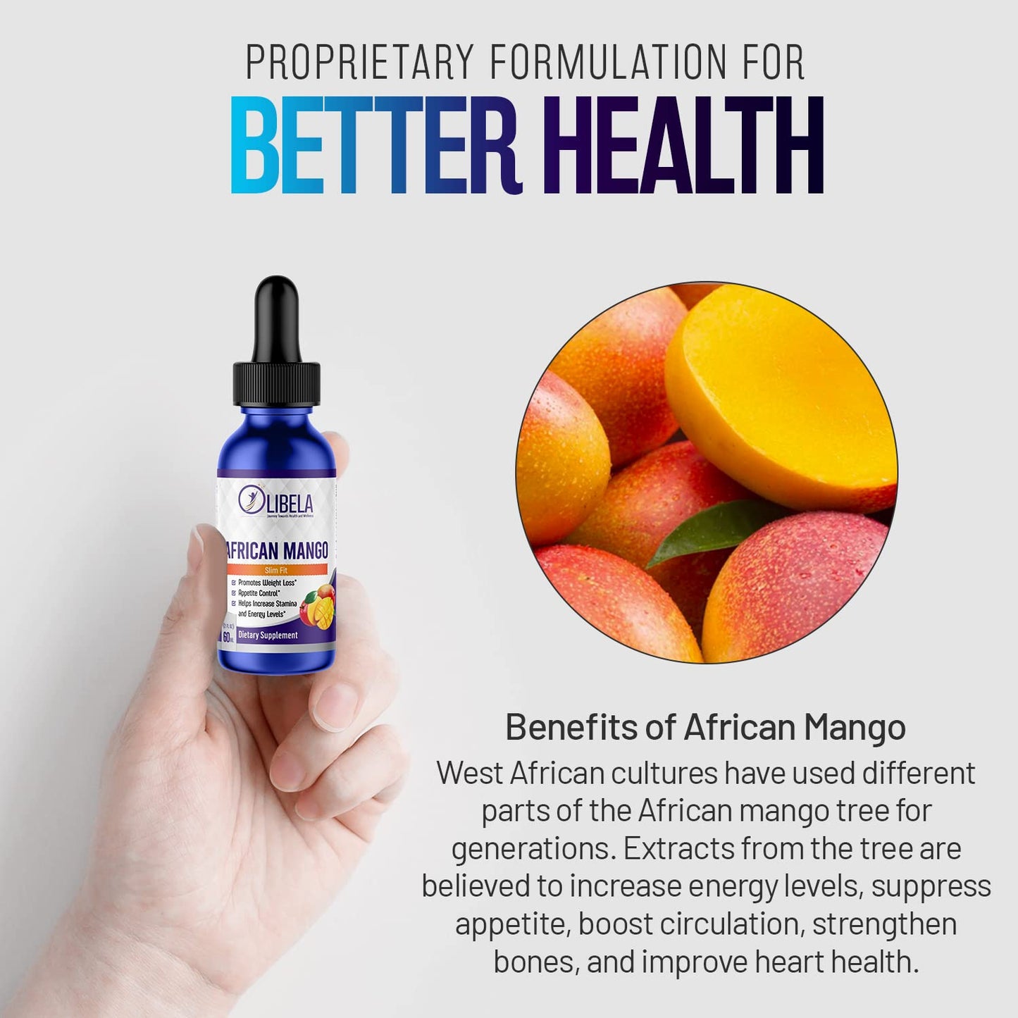 OLIBELA African Mango Liquid Drops. Weight Loss Support, Keto Detox, Appetite Suppressant, Combat Cravings, Improve Carb Metabolism, Natural Thermogenic Fat Burner, Vegan, USA Made | 2fl oz