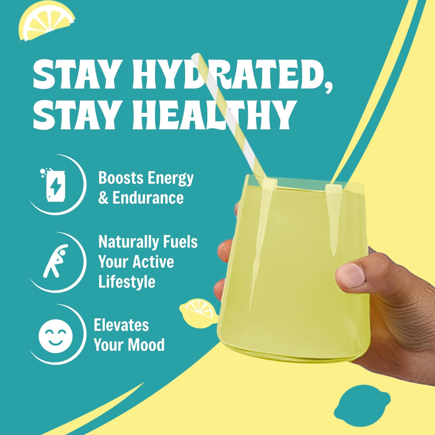 Electrolytes Powder No Sugar - Lemon Hydration Powder | Sugar-Free Electrolyte Mix, Zero Sugar, Keto & Vegan Electrolyte Drink, Clean Natural Hydration for Instant Rehydration - 90 Servings