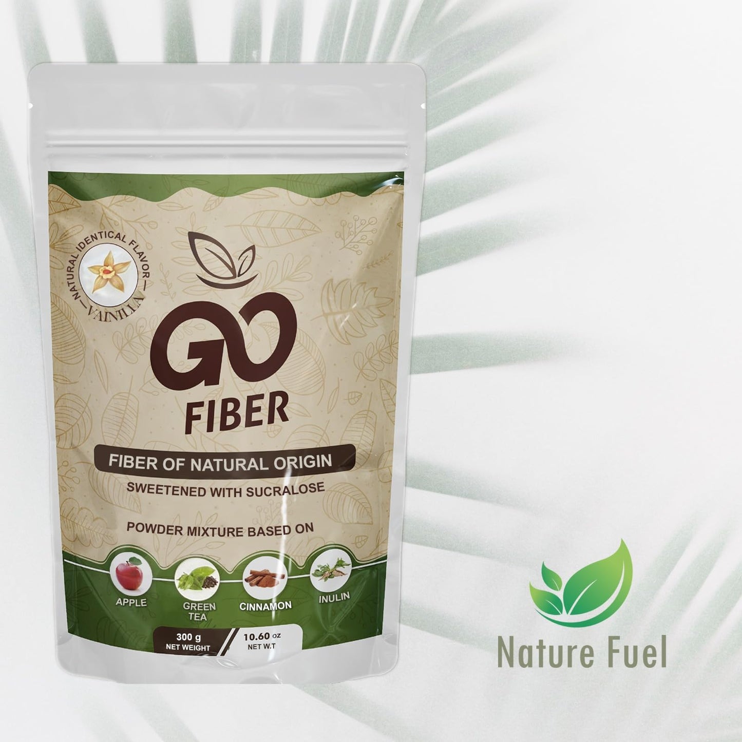 Go Fiber 100% Organic Fiber, Natural Fiber Supplement, Vanilla, 10.6 oz