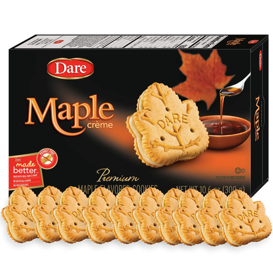 Dare Maple Leaf Crème Cookies  Classic Canadian Cookie Made with Real Maple Syrup Peanut Free  106 Ounces
