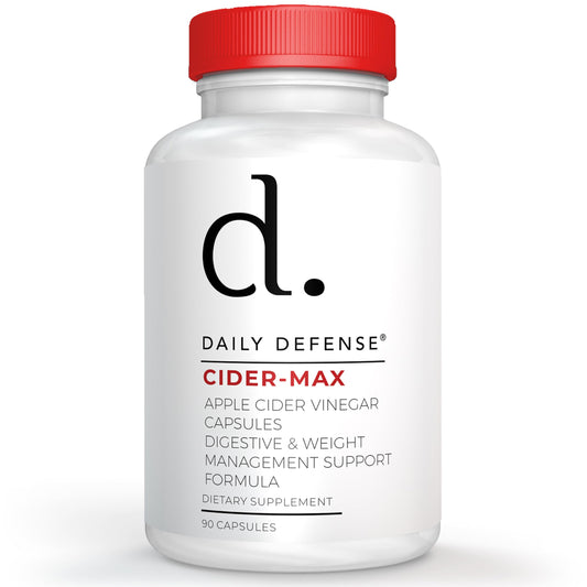 Daily Defense Apple Cider Vinegar Capsules - 500mg Keto-Friendly ACV with Vitamin B6, Iodine, & Spirulina - Supports Gut Health & Weight Management, Enhances Digestion & Energy Levels