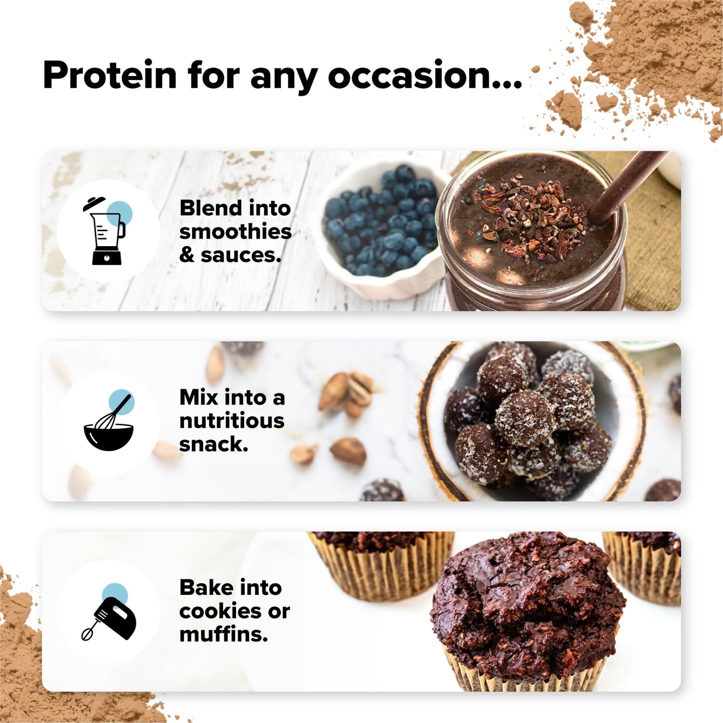Complement Organic Chocolate Vegan Protein Powder (30 Servings) Low Carb, Low Calorie, Sugar Free, Soy Free, Non-GMO, Non Dairy - Yellow Pea, Pumpkin Seed - 15g Plant Based Protein Powder