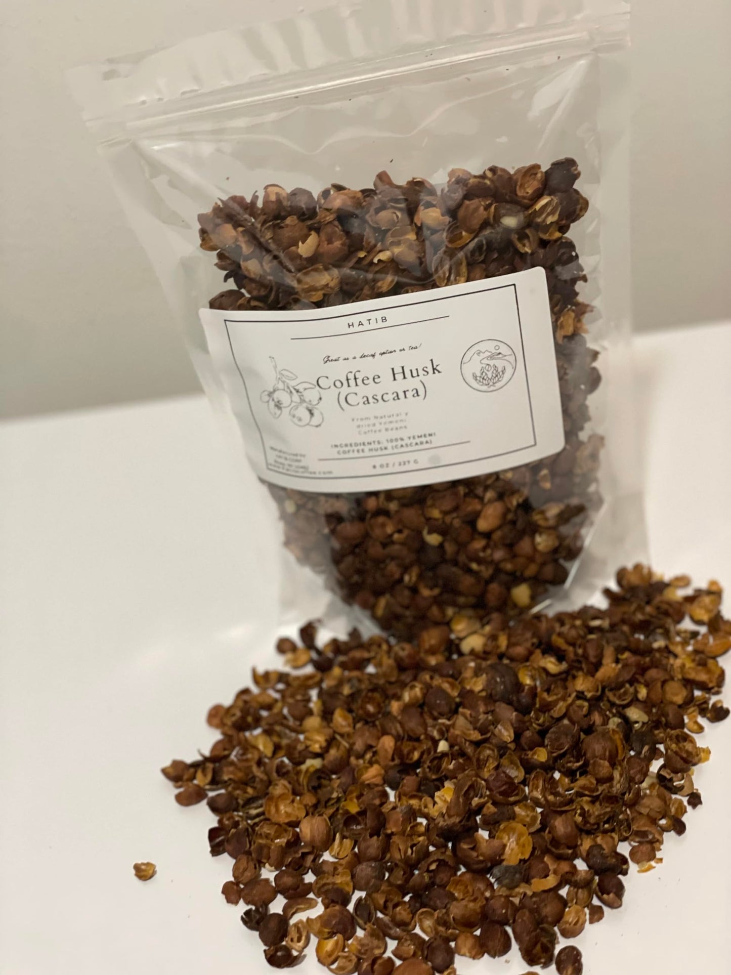 HATIB  Specialty Yemeni Coffee Husk Cascara Yemeni Coffee Husk Unroasted 100 all natural Yemeni Coffee Husk Cascara Coffee Husk for low Caffeine Coffee drink  1lb bag
