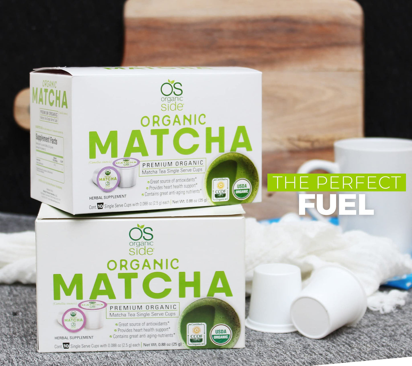greenside Detox Herbal Tea Single Serve Cups Matcha - Contains Anti-aging nutrients and Antioxidants - Herbal Body Supplements - 10 Cups (3-gram Serving/cup)