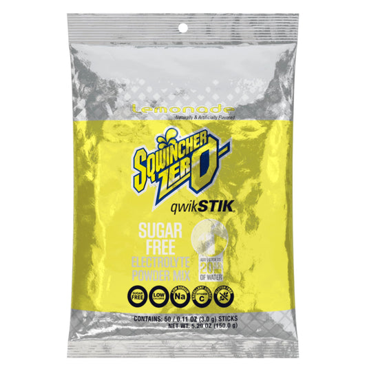 Sqwincher X428M2600 Qwik Stik Instant Powder Concentrate Stick Lemonade Electrolyte Drink 11 Ounce Pack of 50