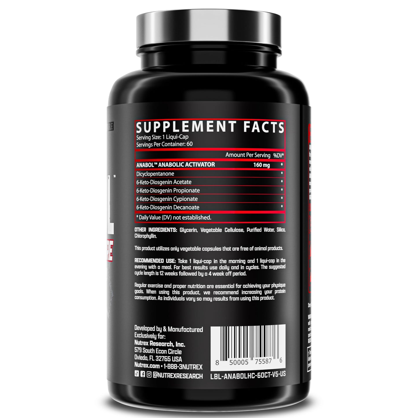 Nutrex Research Anabol Hardcore Anabolic Activator, Muscle Builder and Hardening Agent, 60 Pills
