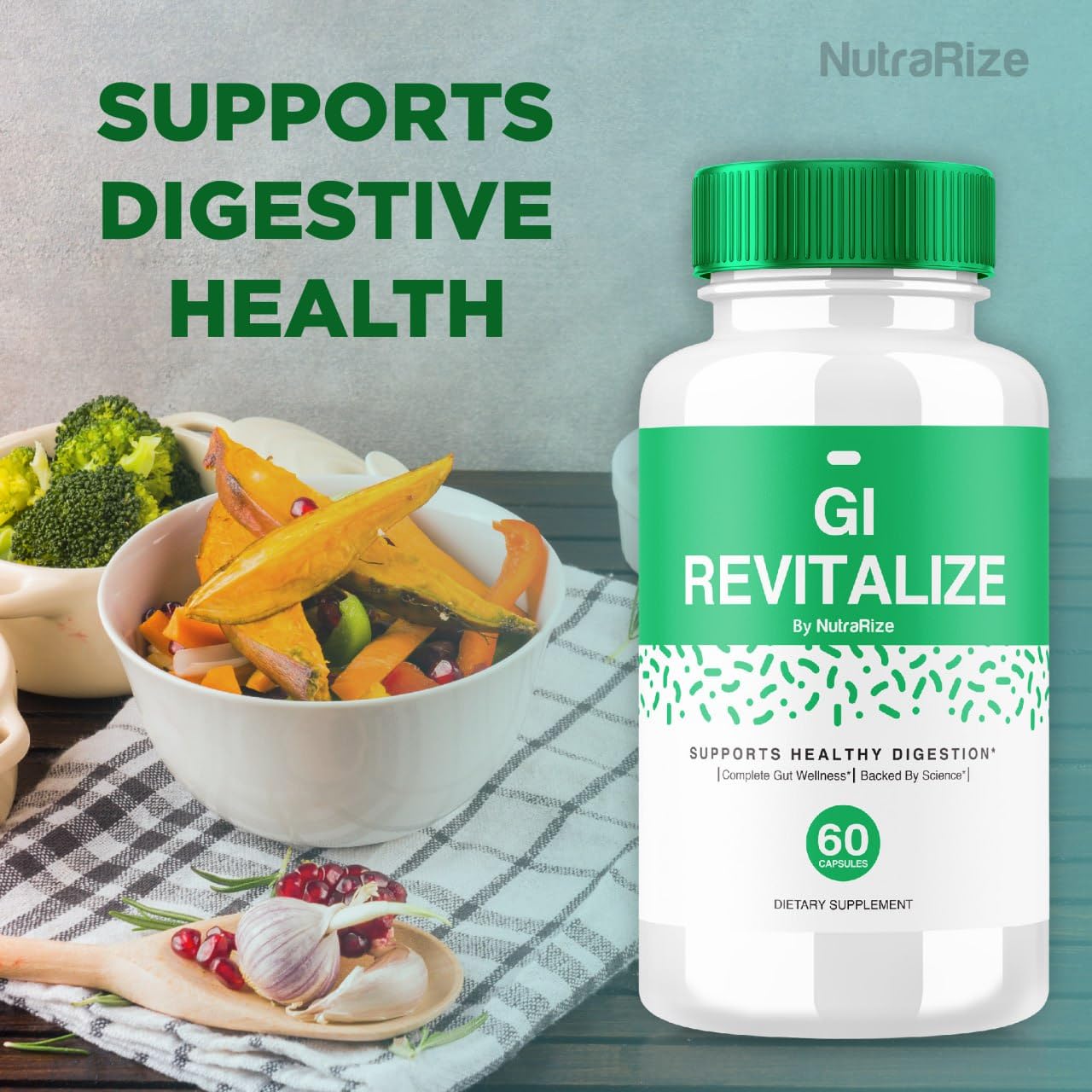 GI Revitalize Capsules - GI Revitalize Pro Pills to Support Healthy Digestion, GI Revitalized Advanced Formula for Gut Health, G I Revitalizer Maximum Strength Supplement Reviews (60 Capsules)