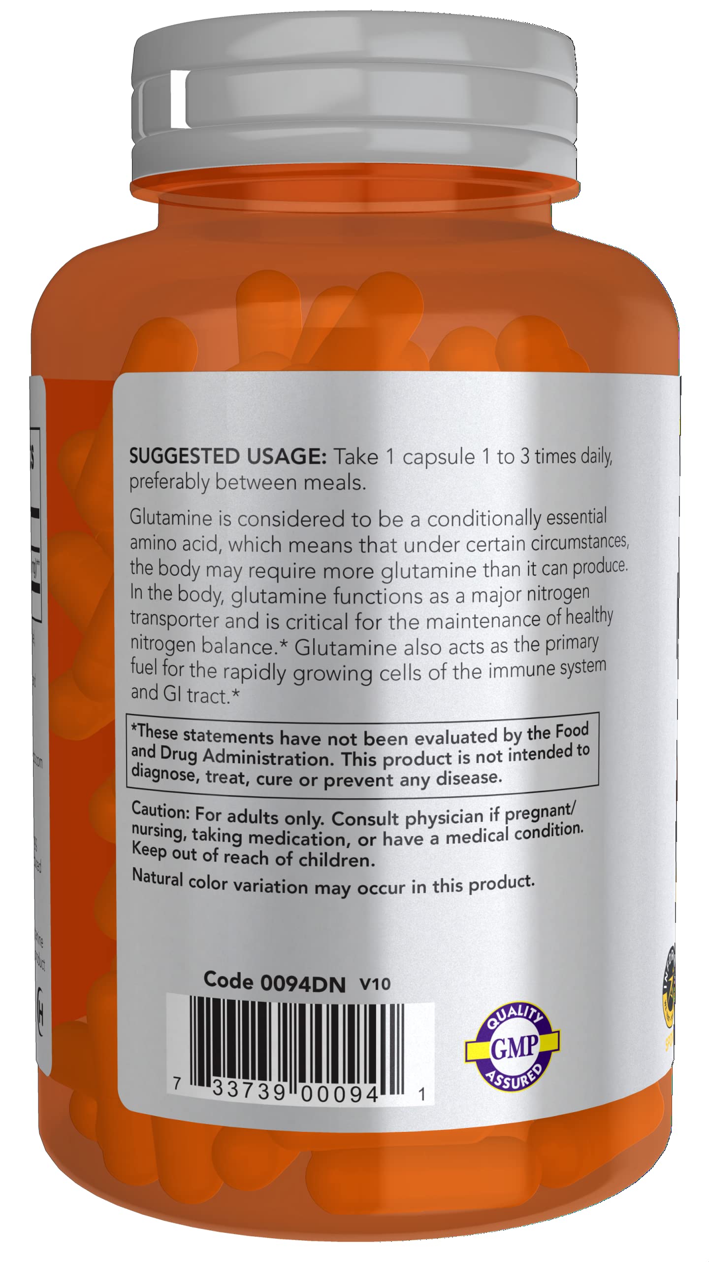 NOW Foods Sports Nutrition, L-Glutamine, Double Strength 1,000 mg, Amino Acid, 120 Veg Capsules
