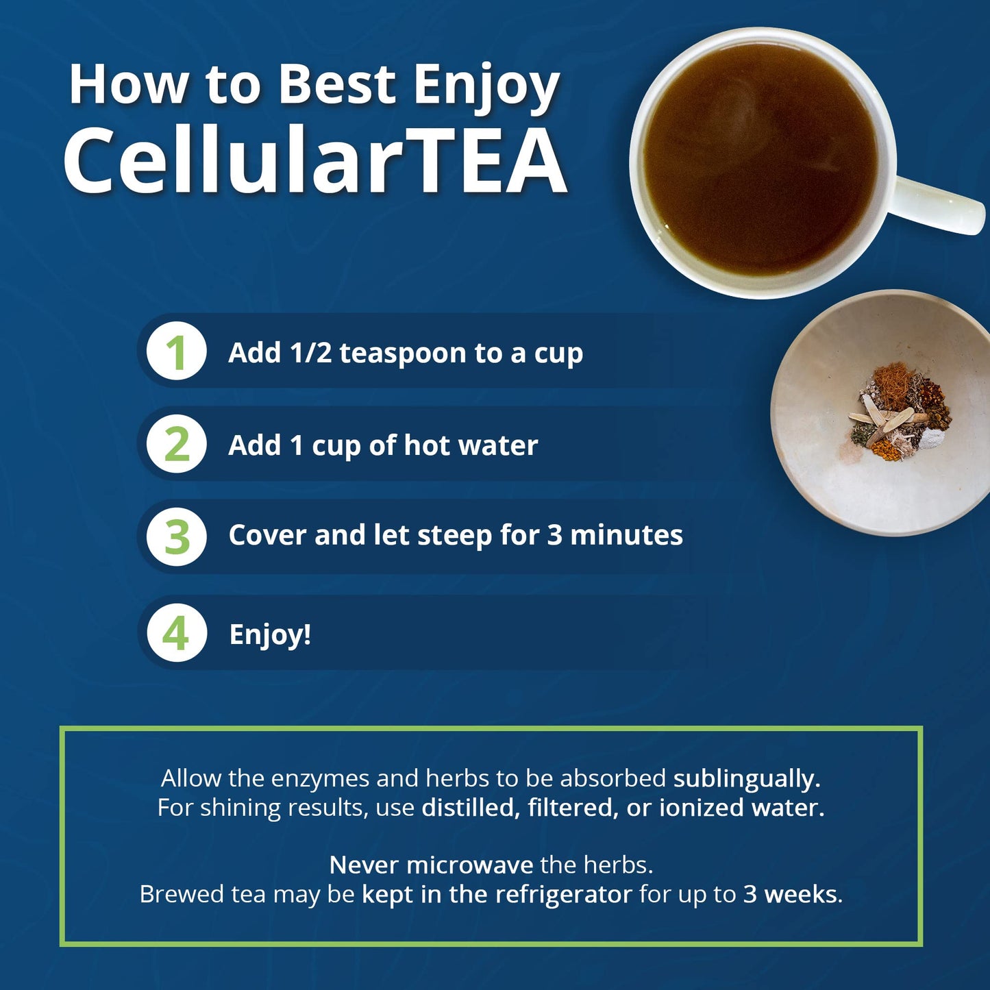 Renova Worldwide CellularTea Organic Detox Tea - Caffeine-Free Cleansing Tea for Everyday Detox, Gut Cleanse, Digestive Health and Immune Support - 48 Servings