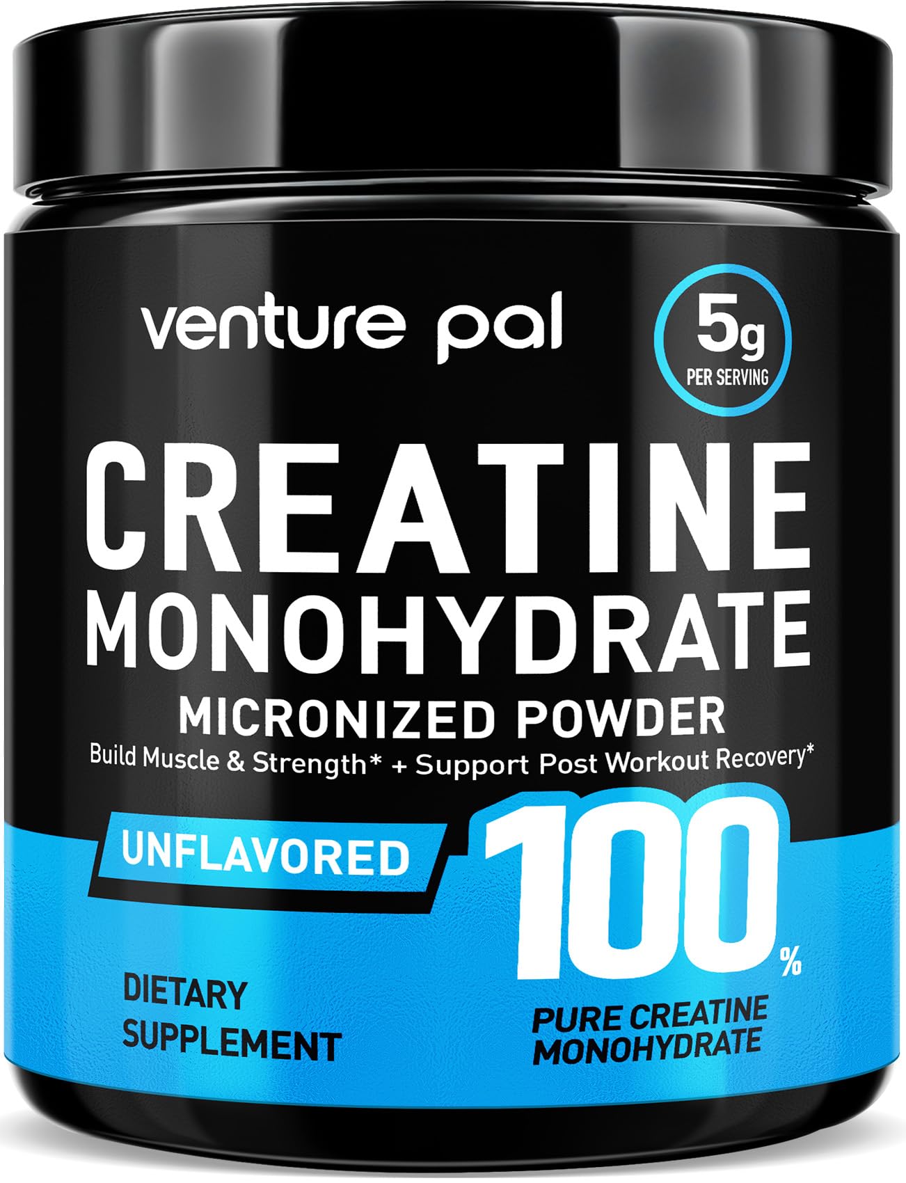 Venture Pal Micronized Creatine Monohydrate Powder - Unflavored Creatine for Women & Men, Creatina Monohidratada en Polvo