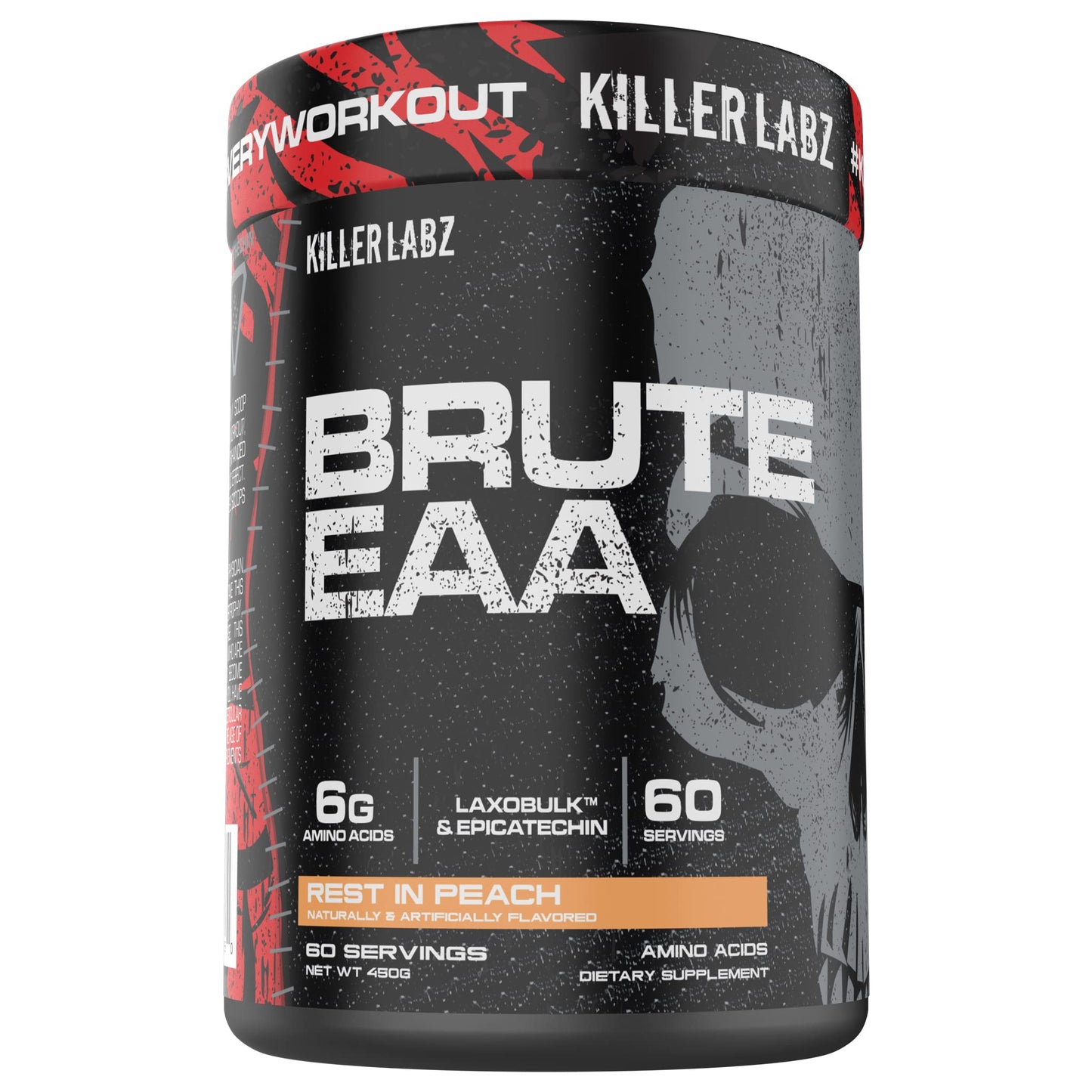KILLER LABZ Brute EAA Branched Chain & Essential Amino Acids | 6g of Aminos to Accelerate Recovery and Lean Mass Gains 60 Servings (Rest in Peach)