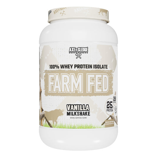 Axe & Sledge Supplements Farm Fed 100% Whey Protein Isolate with Digestive Enzymes (Vanilla Milkshake V2)