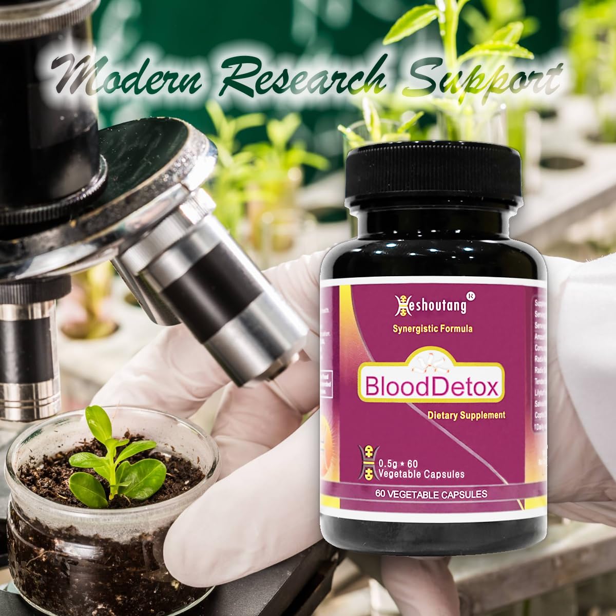 Heshoutang BloodDetox|Market Proven Herbal Blood Cleanser|60 Veg Capsules