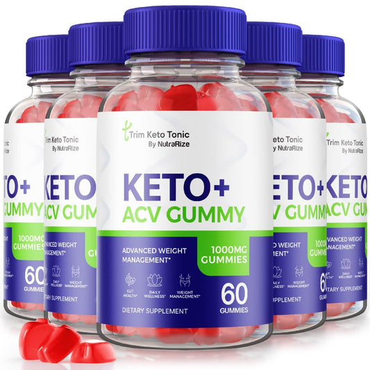 (5 Pack) Trim Keto Tonic Keto ACV Gummies, Trim Keto Tonic Gummies, Trim Keto ACV Supplement, Trim Keto Tonic ACV Gummies for Advanced Weight Loss, Keto + ACV Gummy, TrimKetoTonic Review (300 Gummies)