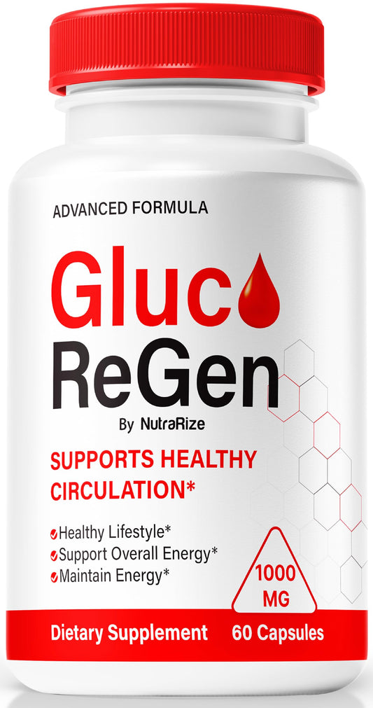 NutraRize GlucoRegen Pills, Official Gluco Regen Formula, All-Natural Blend to Support Stable Levels & Overall Health, Premium GlucoRegen Pastillas Review (60 Capsules)