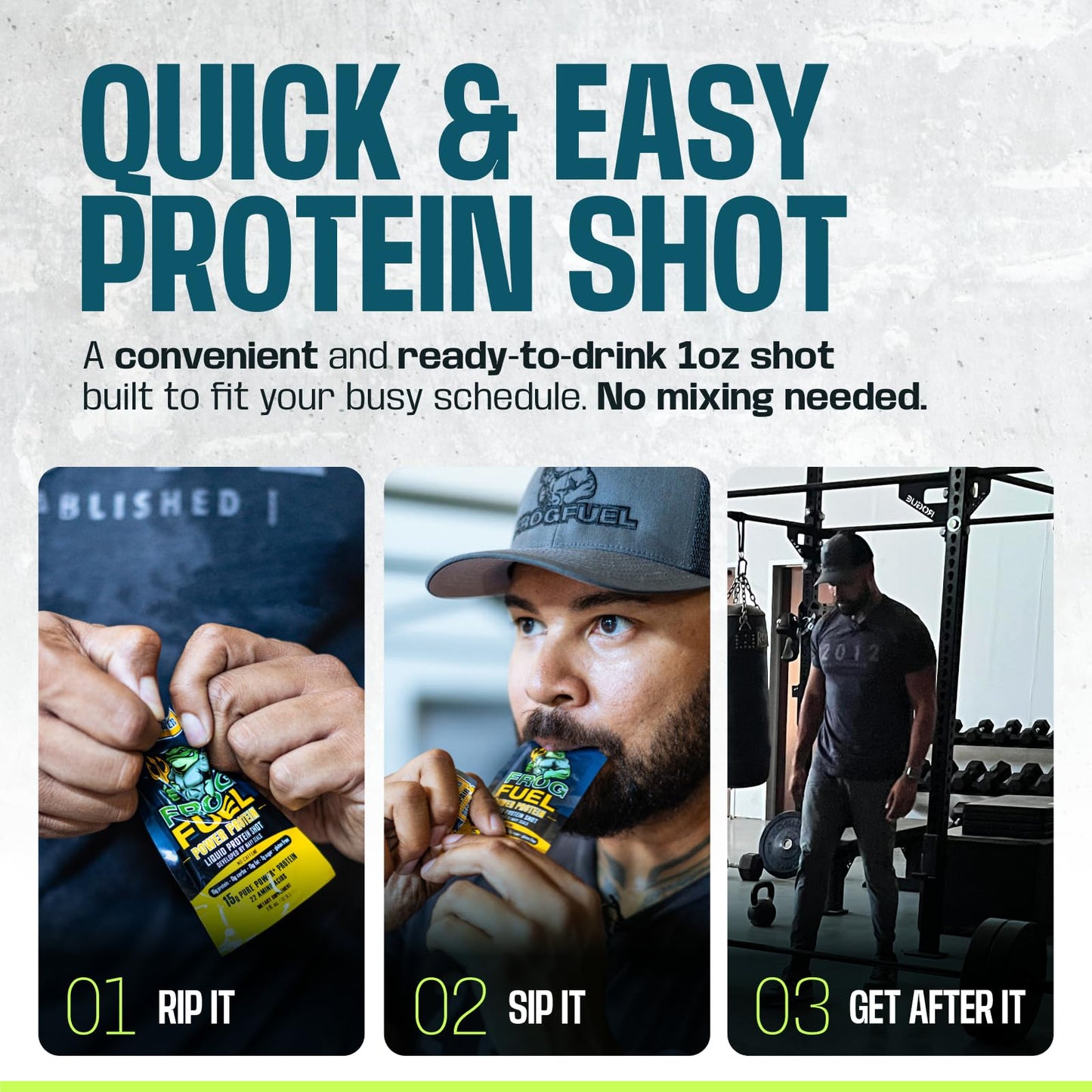 Frog Fuel Power Energized Protein Shot, 15g Protein Nano-Hydrolyzed Grass Fed Collagen, 80mg Caffeine, Fat & Sugar Free, 22 Amino Acids, 0 Carbs, Berry, 1 oz Packets, 24 Pack