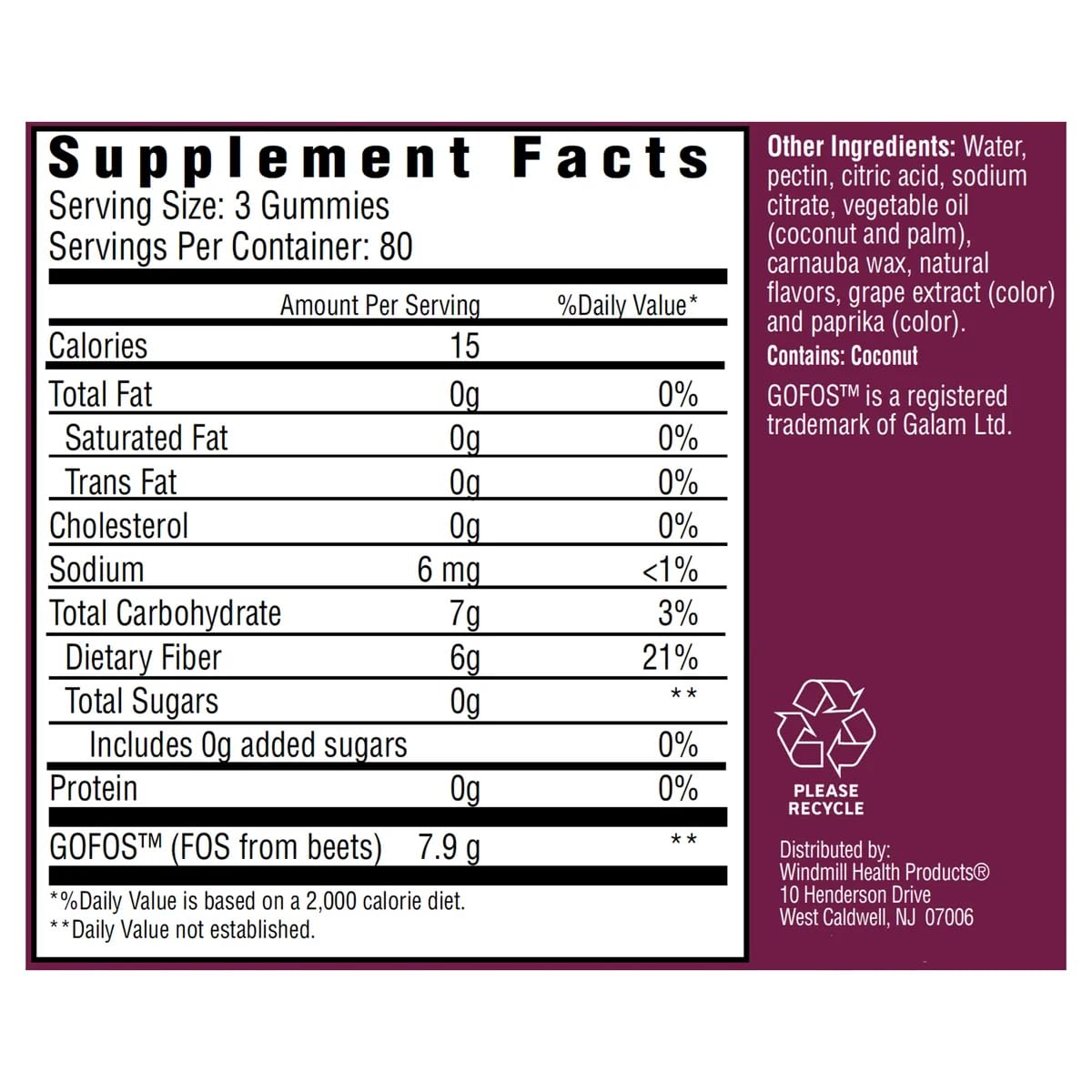 Fiber Care Gummies 240 ct, 80 Servings, 6g of Fiber Per Serving, Help Supports Regularity & Promote Digestive Health Pack of 1