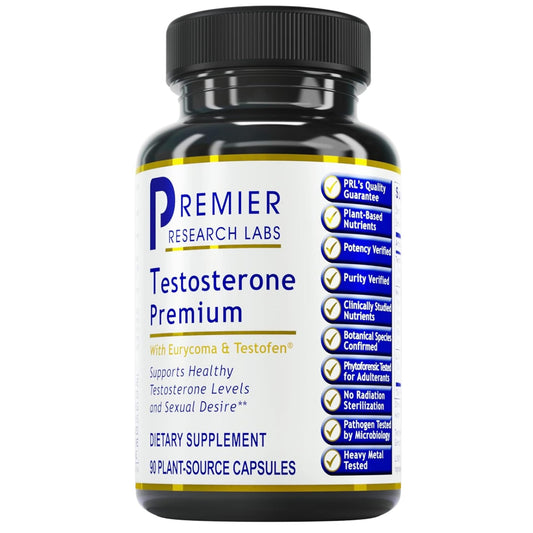Premier Research Labs Testosterone Premium - for Vitality & Desire - with Saw Palmetto Berry, Maca & American Ginseng - Male Andropause Support - Vegan -90 Plant-Source Capsules