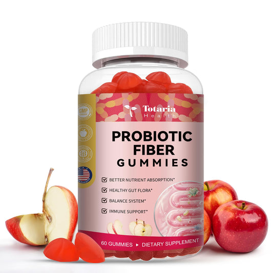 9-in-1 Probiotic Fiber Gummies for Adults & Teens 16G Fiber per Serving, Psyllium Fiber Supplement with 5 Billion CFU Bacillus Coagulans, Inulin, ACV for Digestive, Gut & Immune Wellness - 60 Gummies