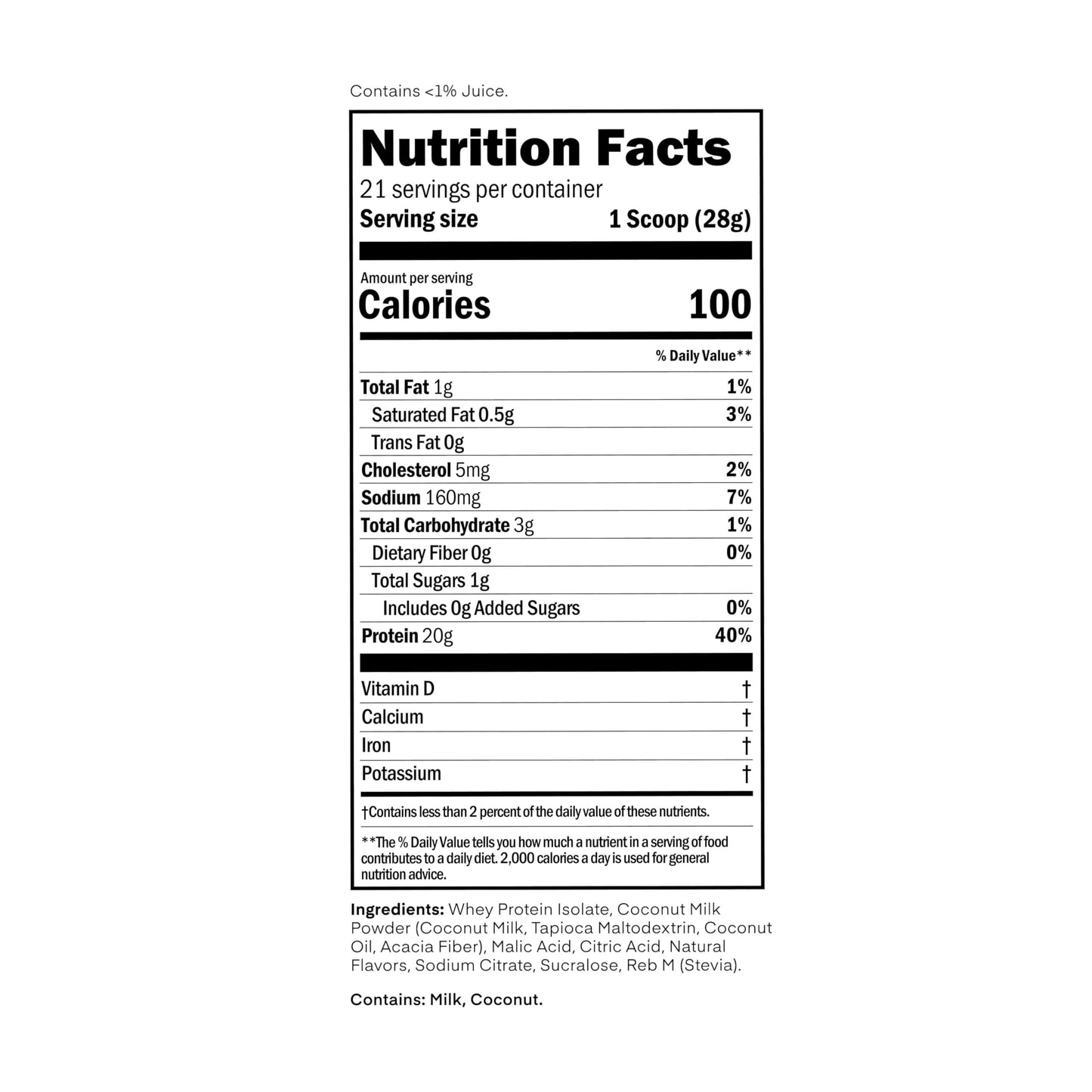 OATH NUTRITION - Clear Whey Protein - 21 Servings - Coconut Colada