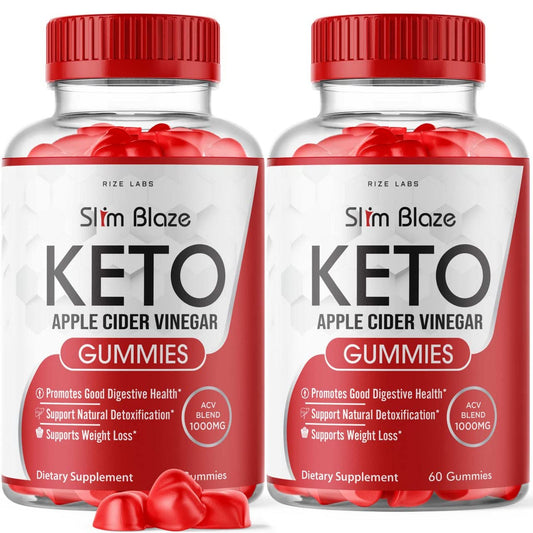 rize labs - Slim Blaze Keto (ACV) Apple Cider Vinegar Gummies (120 Gummies) (Pack of 2)
