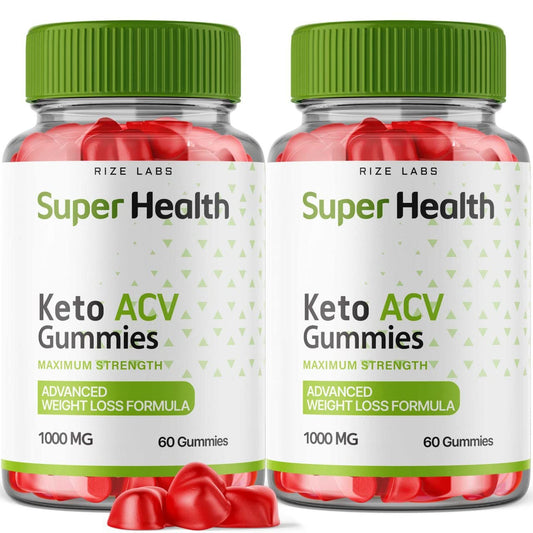 rize labs - Super Health Keto ACV Gummies - Advanced Weight Loss Formula for Belly Fat, Apple Cider Vinegar Superhealth Gummy Supplement (120 Gummies) (Pack of 2)